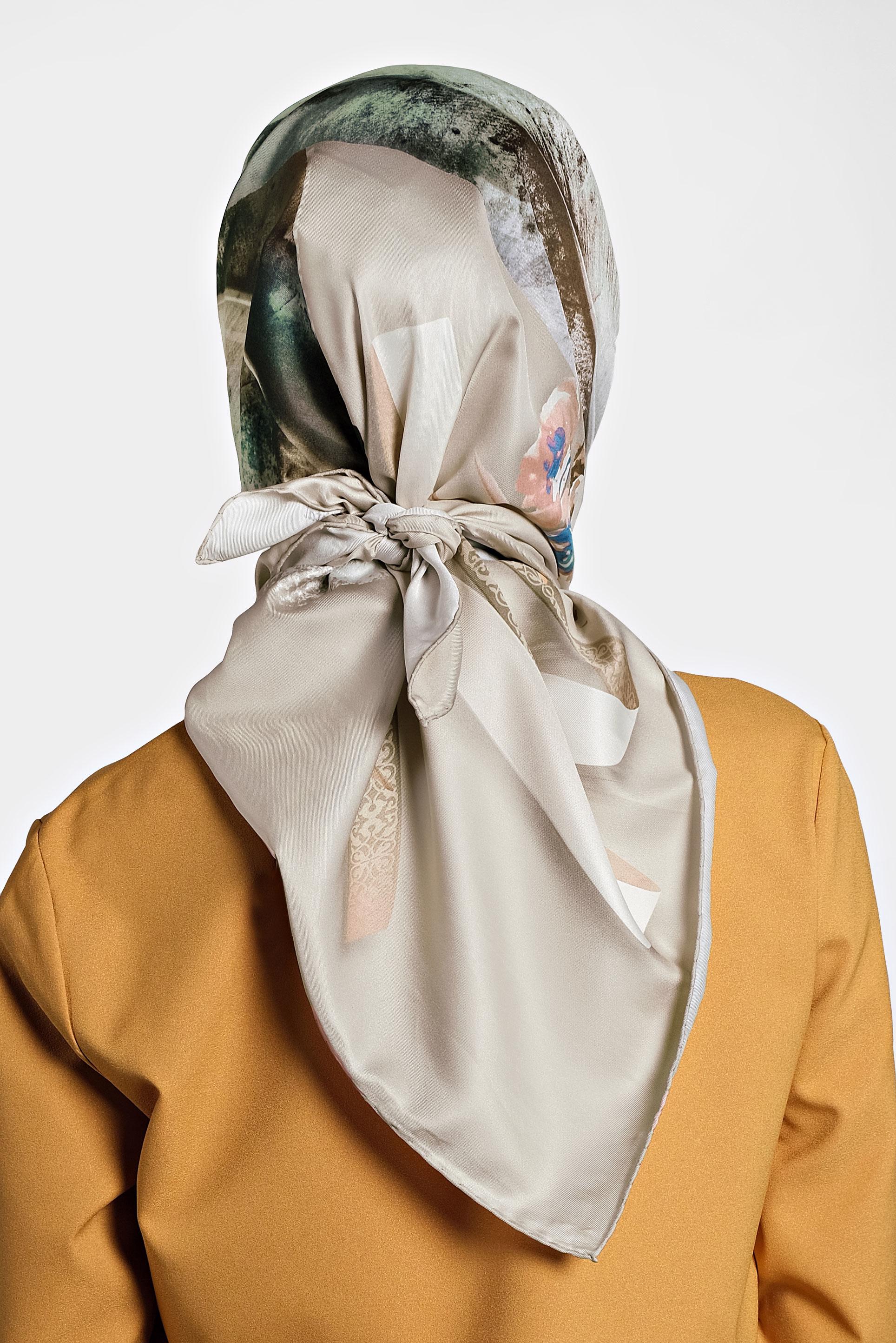 Tesettür giyim VİZON 9994 ALVİNA DİJİTAL EŞARP