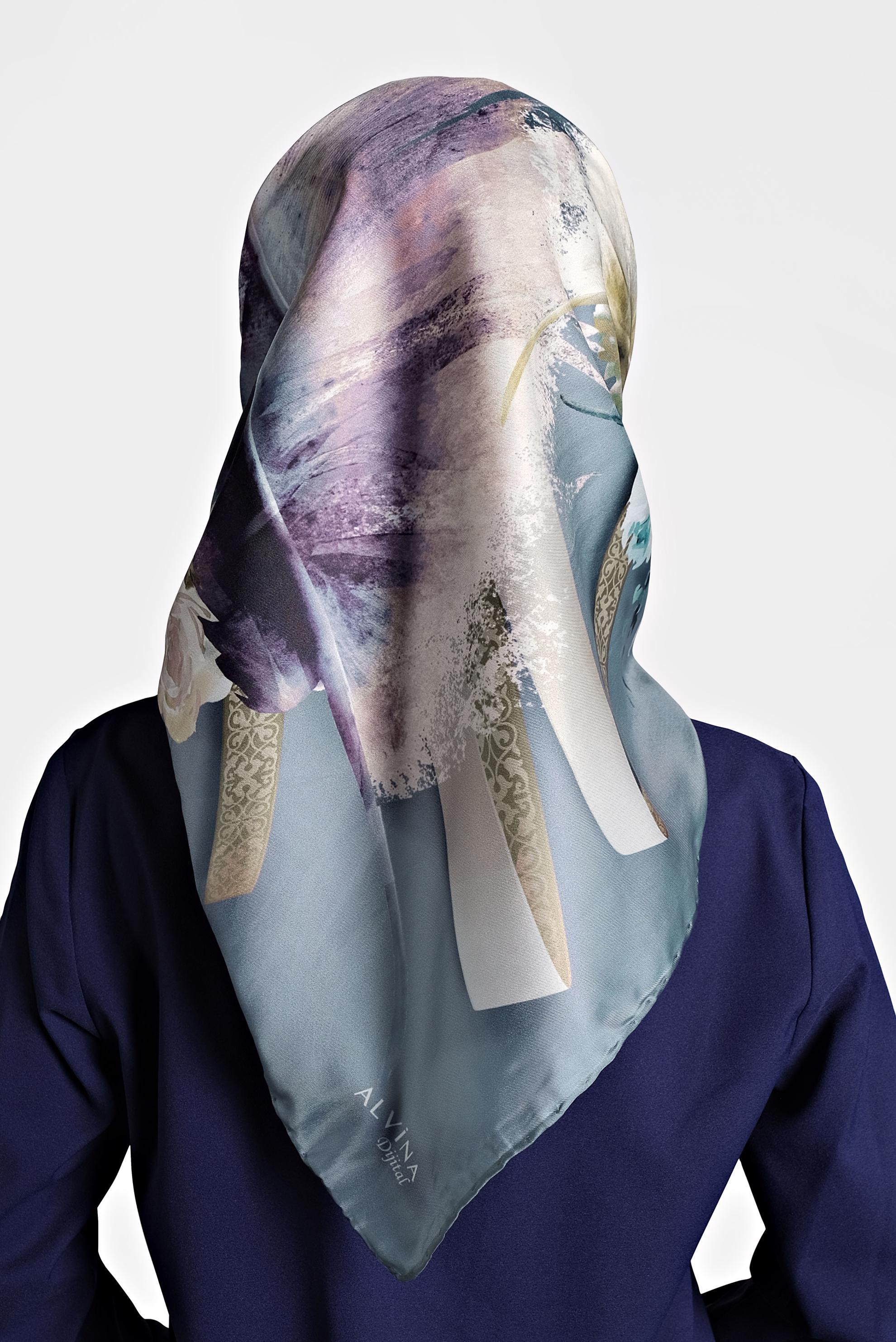 Tesettür giyim LACİVERT 9994 ALVİNA DİJİTAL EŞARP