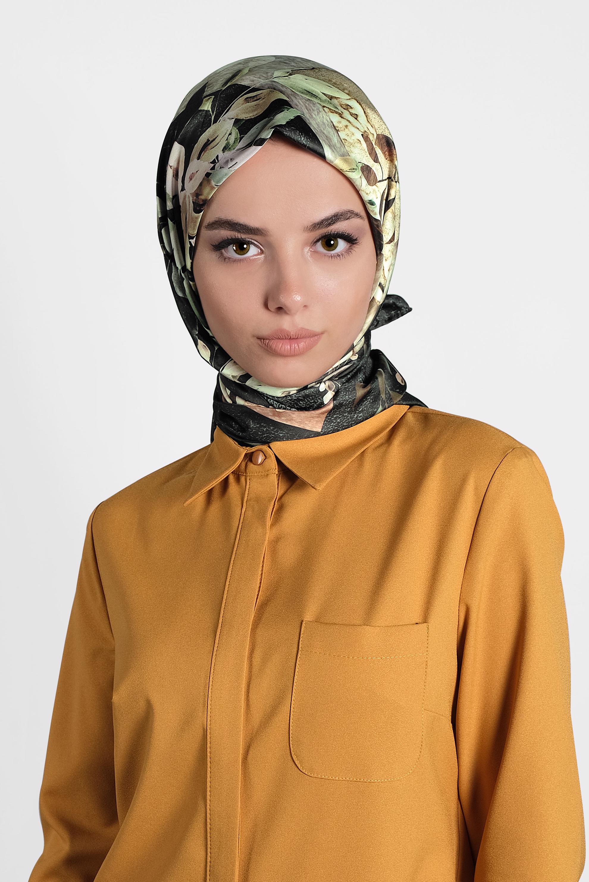 Tesettür giyim SİYAH 9995 ALVİNA DİJİTAL EŞARP