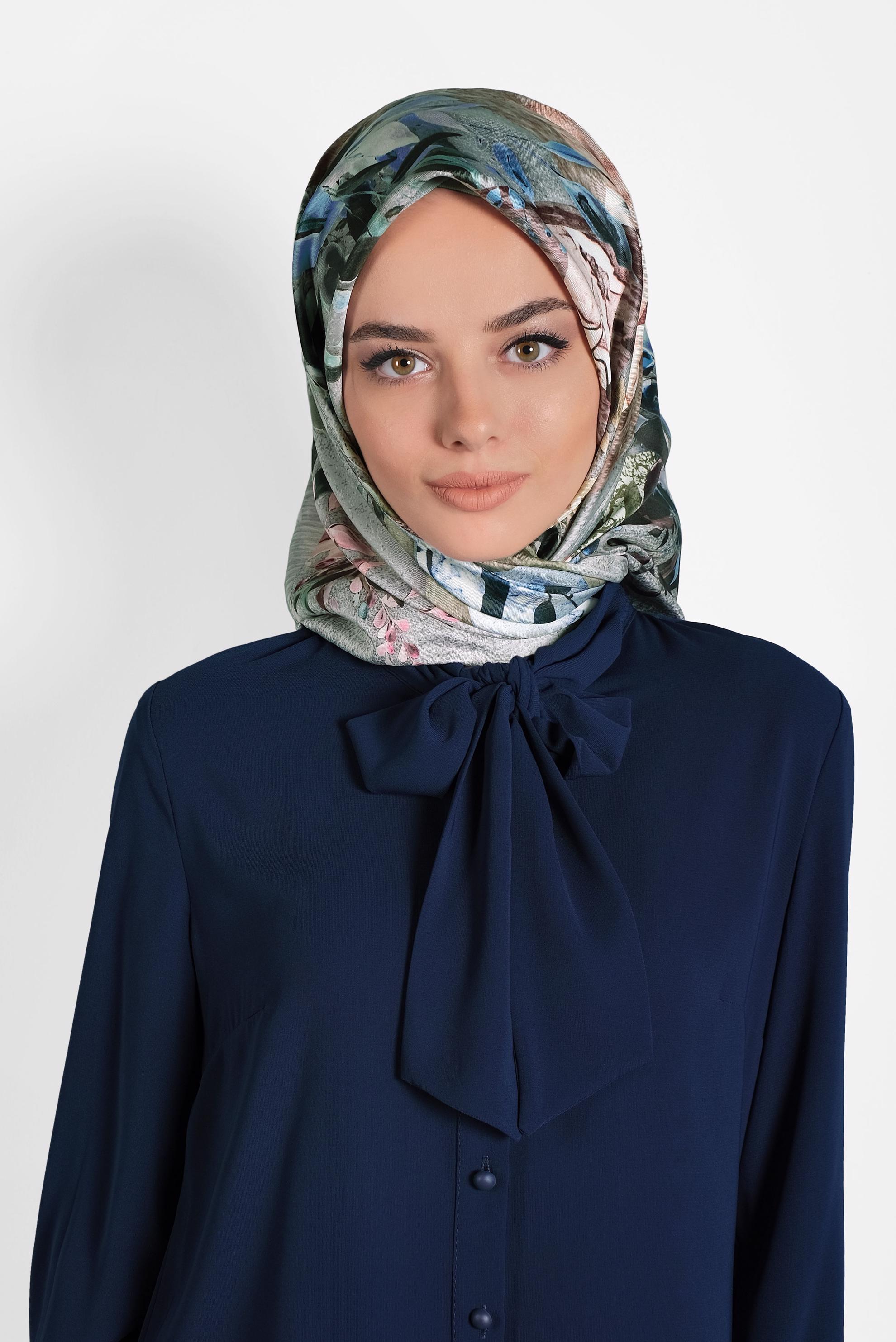 Tesettür giyim GRİ 9995 ALVİNA DİJİTAL EŞARP