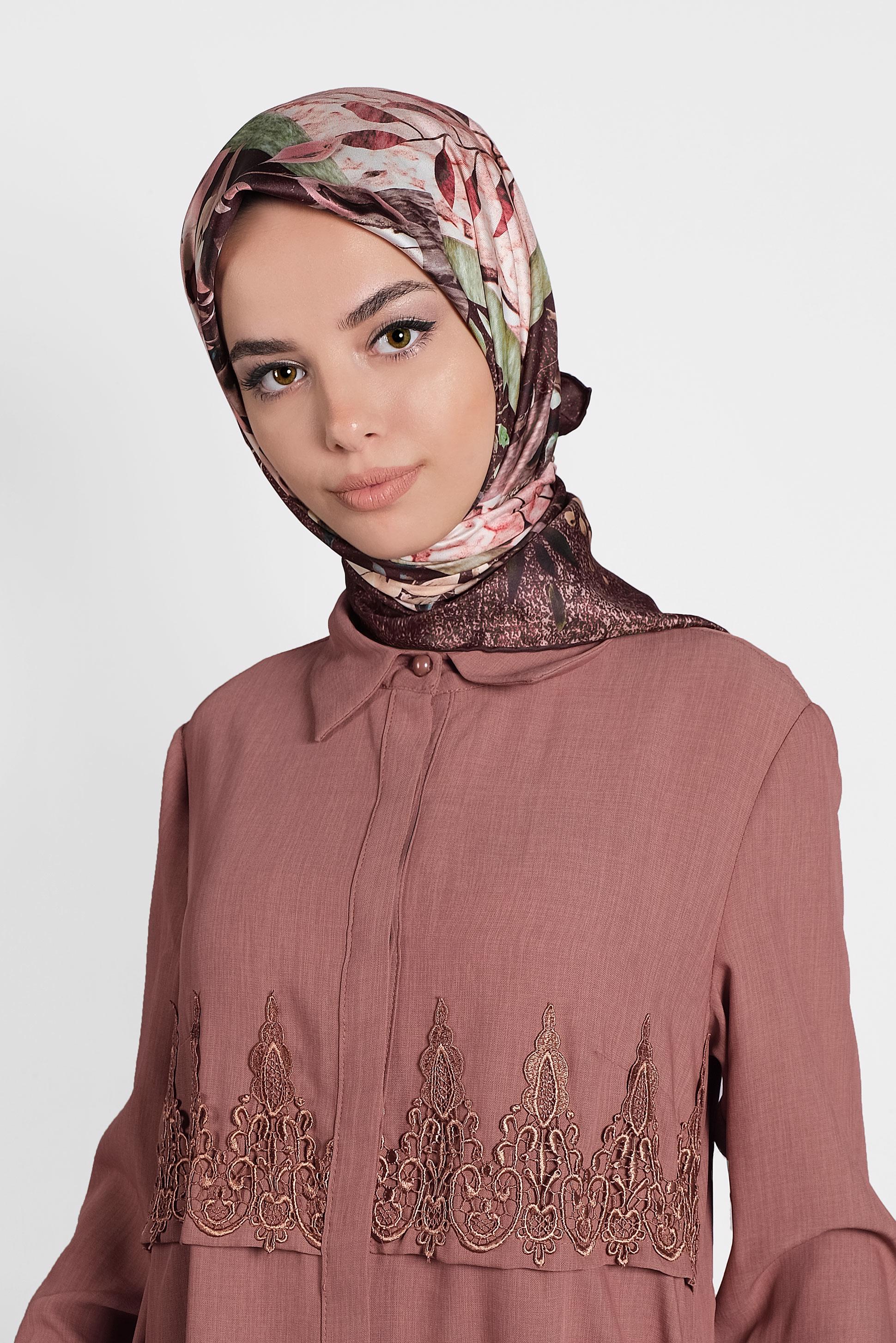 Tesettür giyim BORDO 9995 ALVİNA DİJİTAL EŞARP
