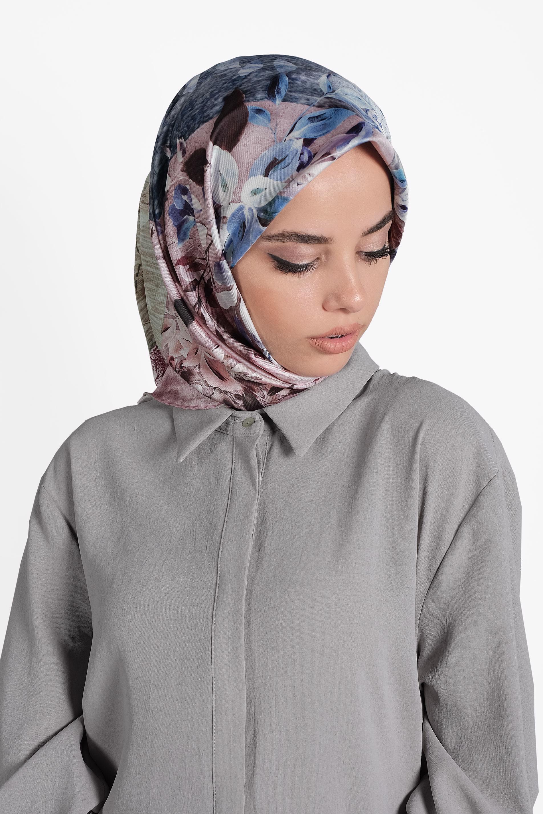 Tesettür giyim PUDRA 9995 ALVİNA DİJİTAL EŞARP