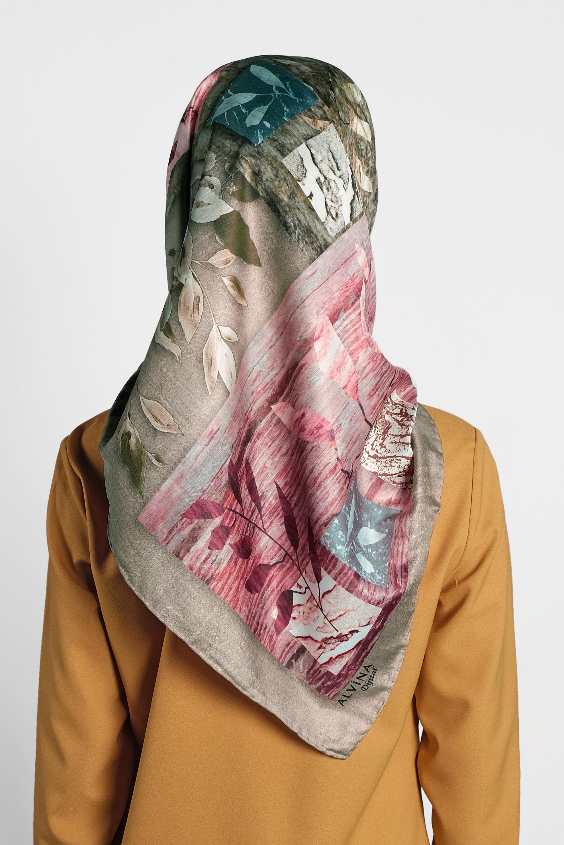 Tesettür giyim VİZON 9995 ALVİNA DİJİTAL EŞARP