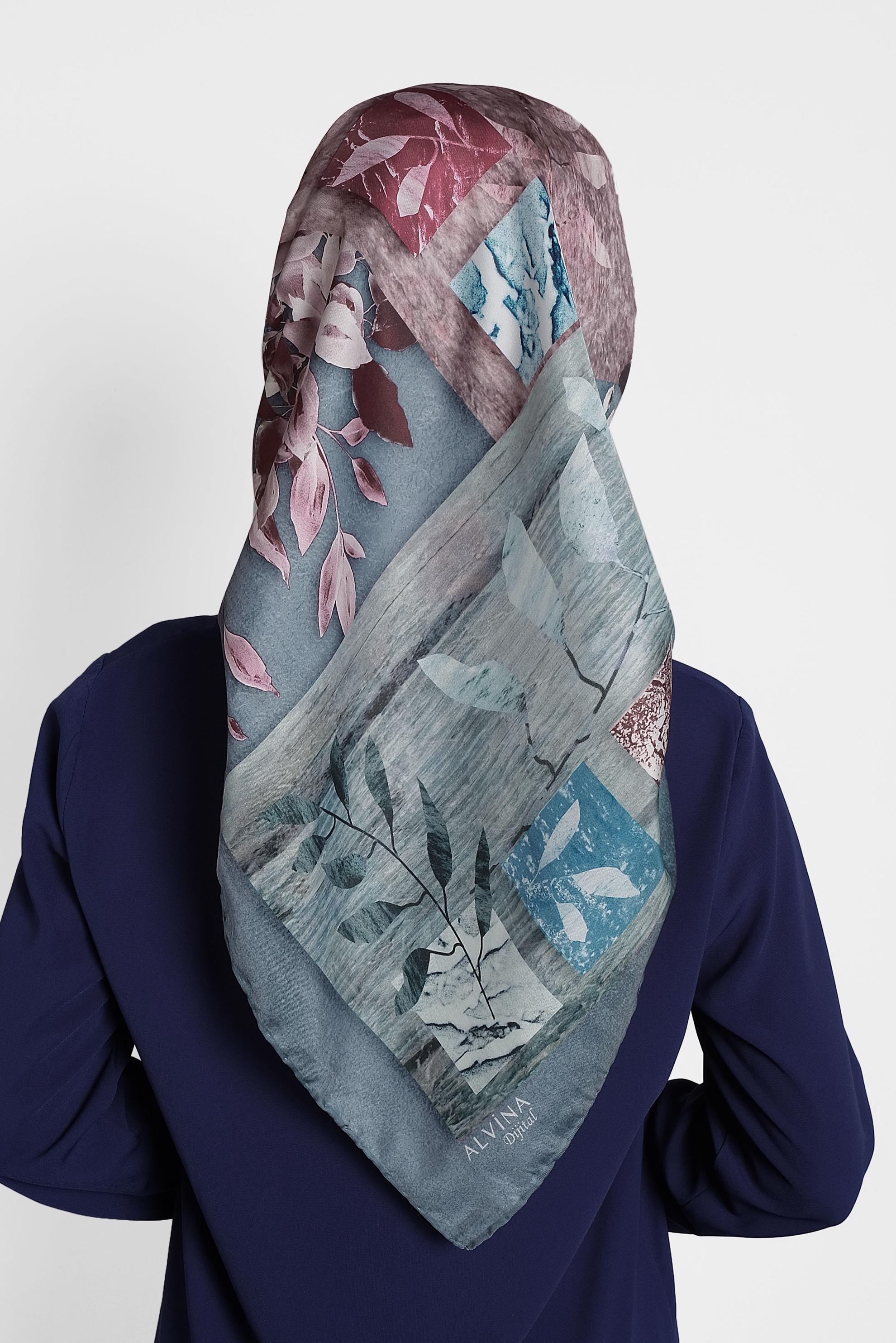 Tesettür giyim LACİVERT 9995 ALVİNA DİJİTAL EŞARP