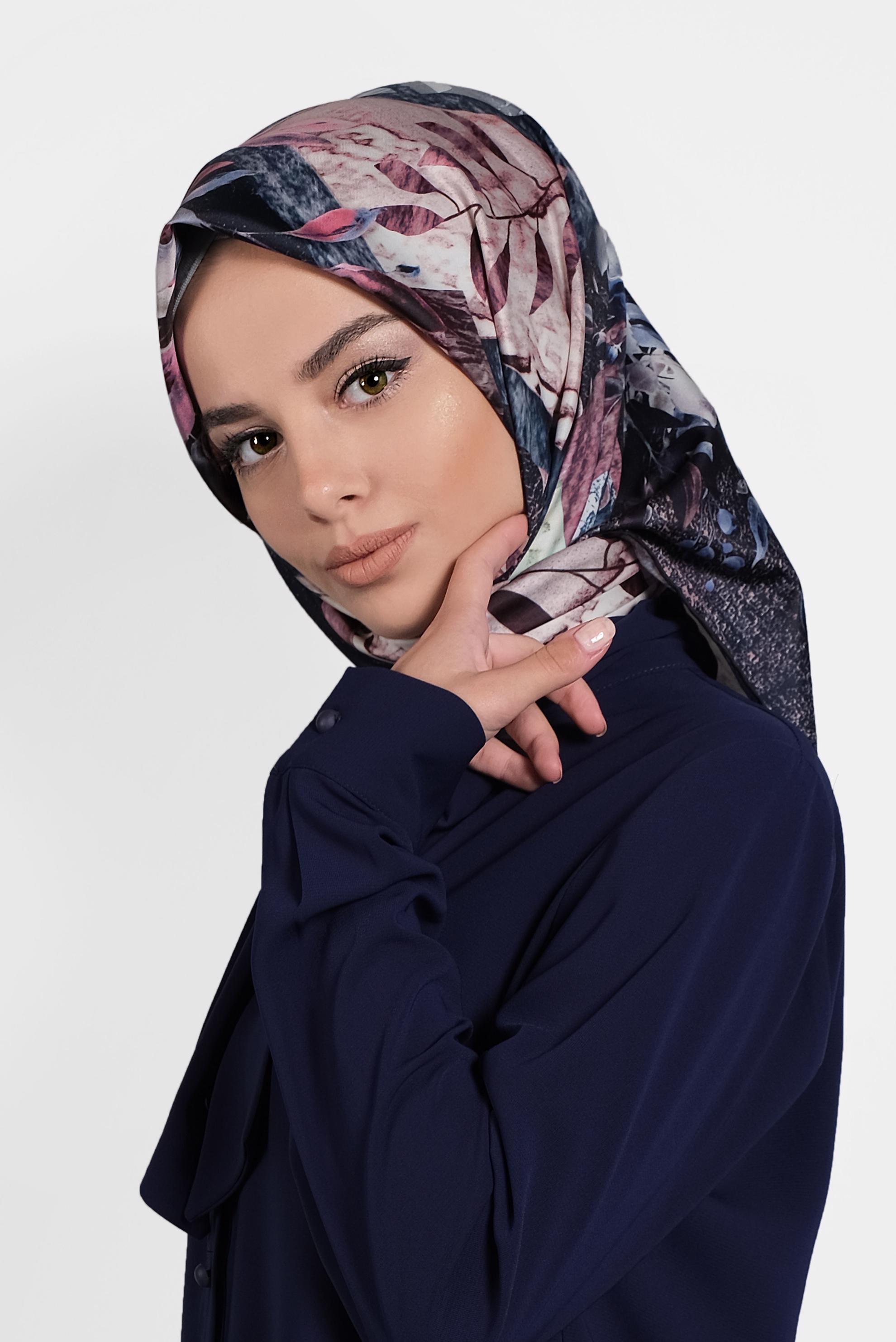 Tesettür giyim PEMBE 9995 ALVİNA DİJİTAL EŞARP