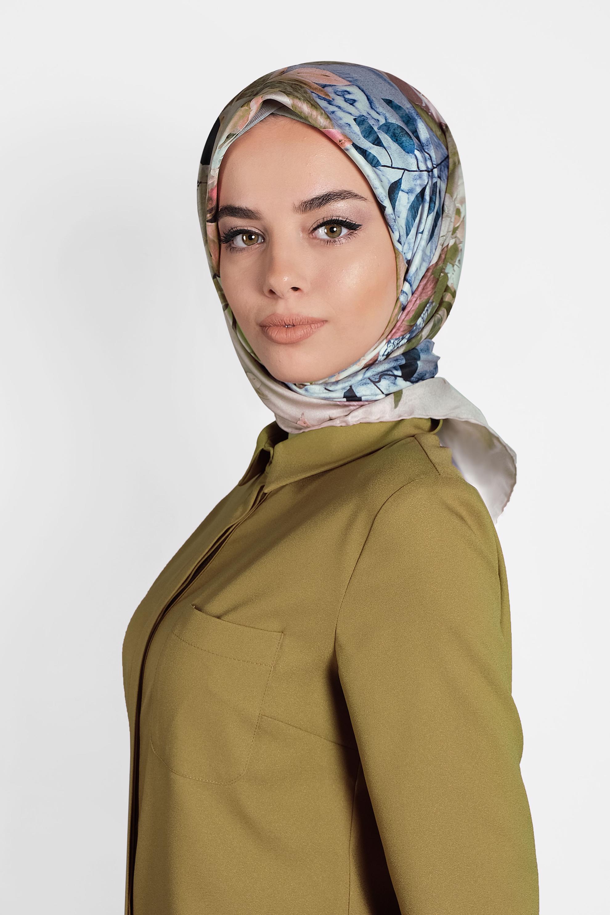 Tesettür giyim LACİVERT 9995 ALVİNA DİJİTAL EŞARP