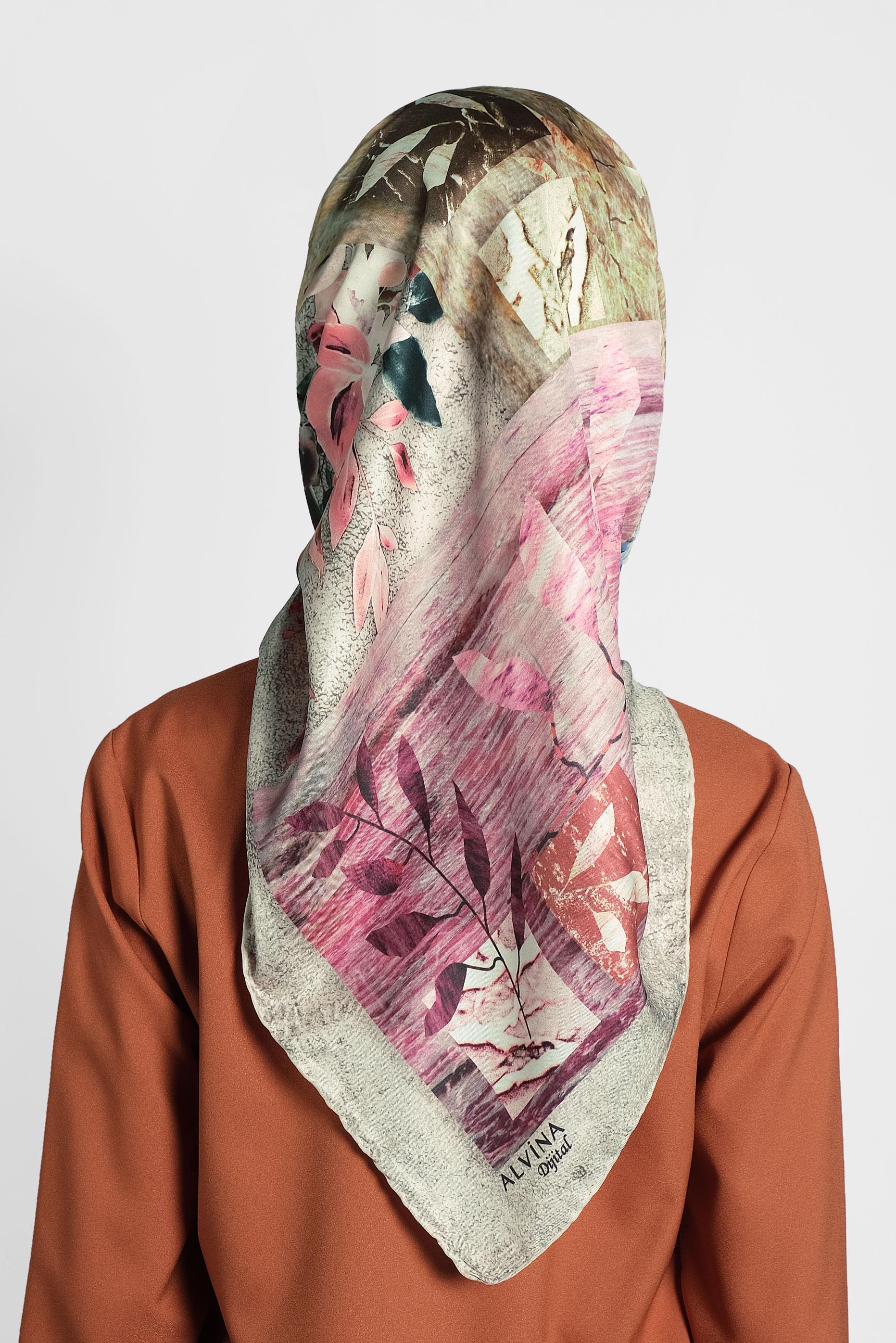 Tesettür giyim VİZON 9995 ALVİNA DİJİTAL EŞARP