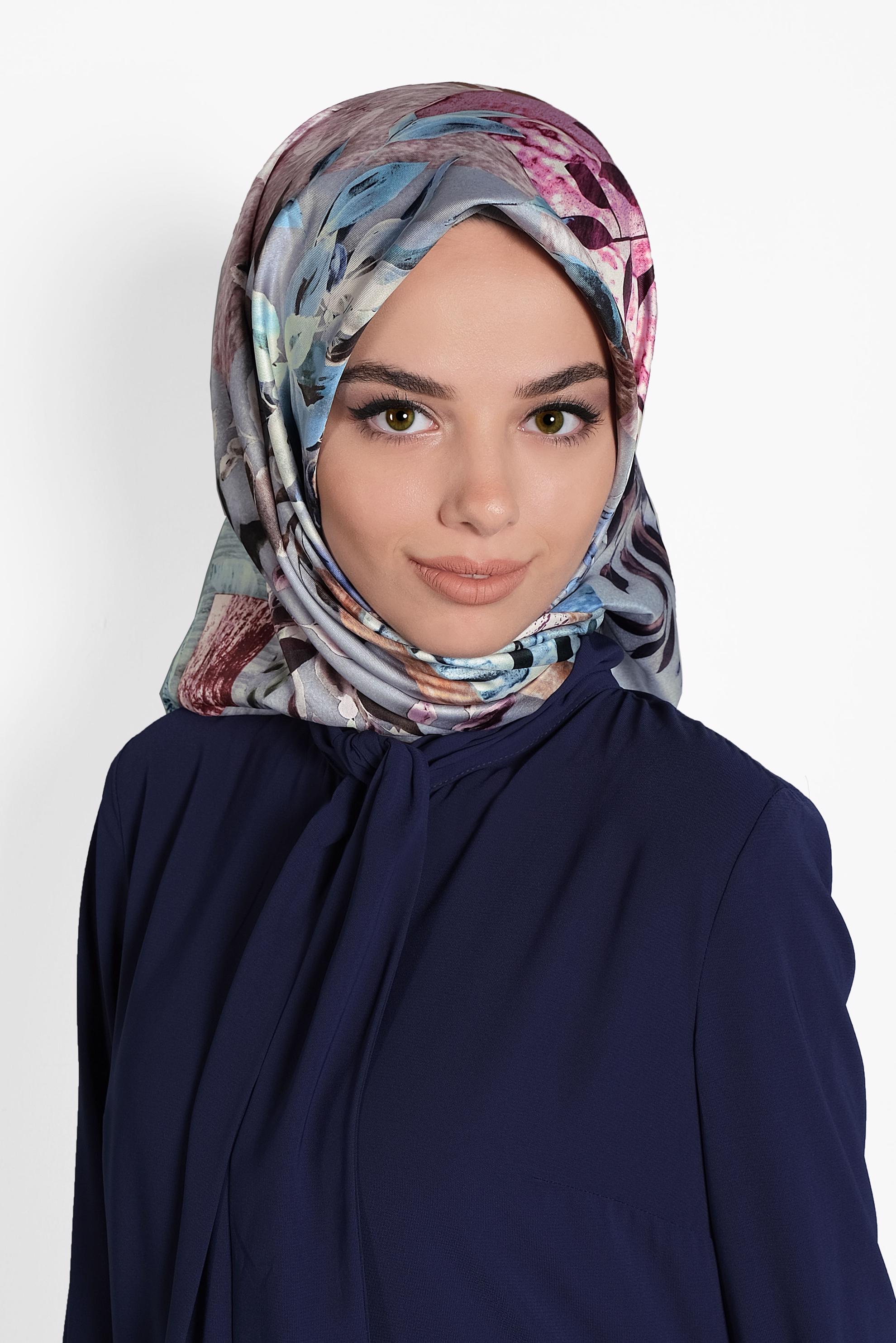 Tesettür giyim MAVİ 9995 ALVİNA DİJİTAL EŞARP