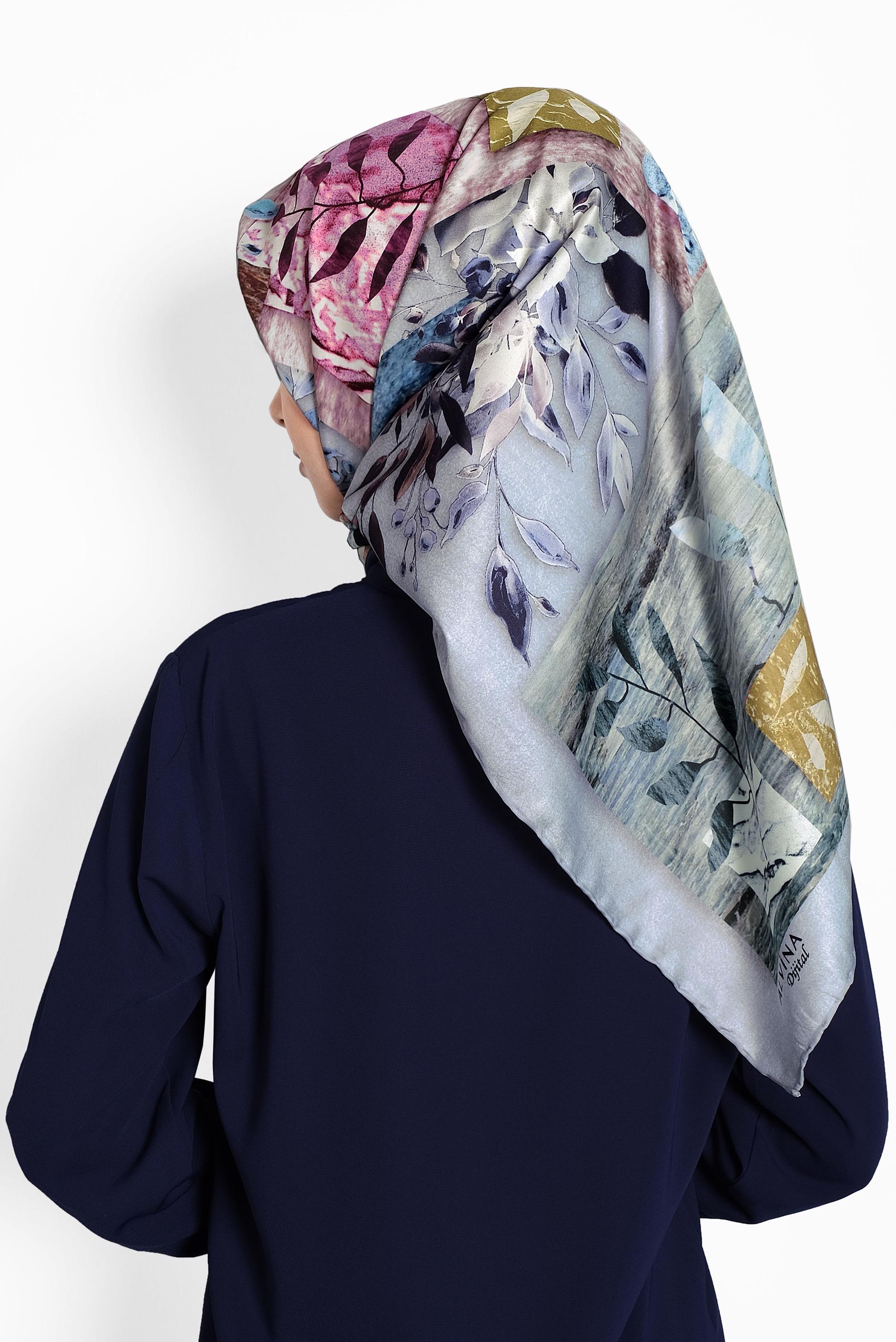 Tesettür giyim MAVİ 9995 ALVİNA DİJİTAL EŞARP