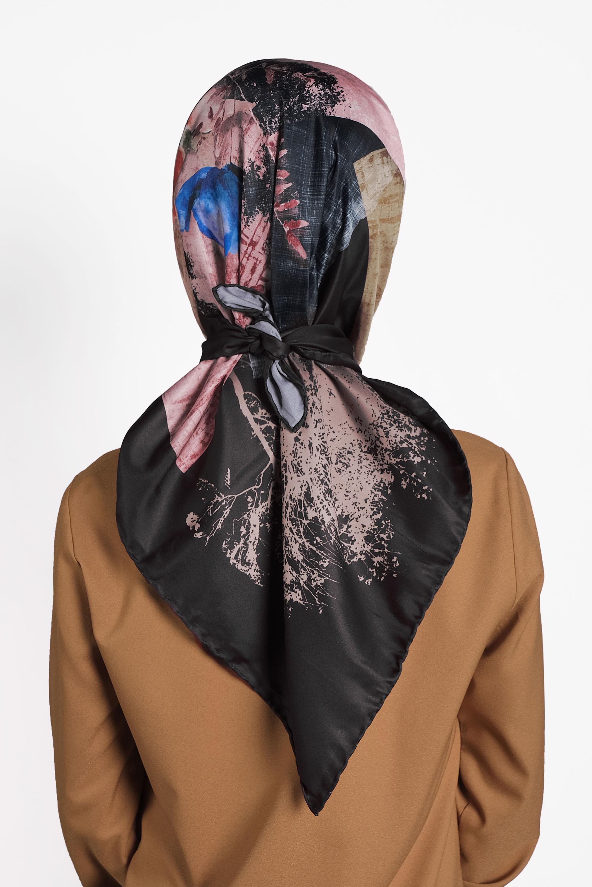 Tesettür giyim SİYAH 9996 ALVİNA DİJİTAL EŞARP