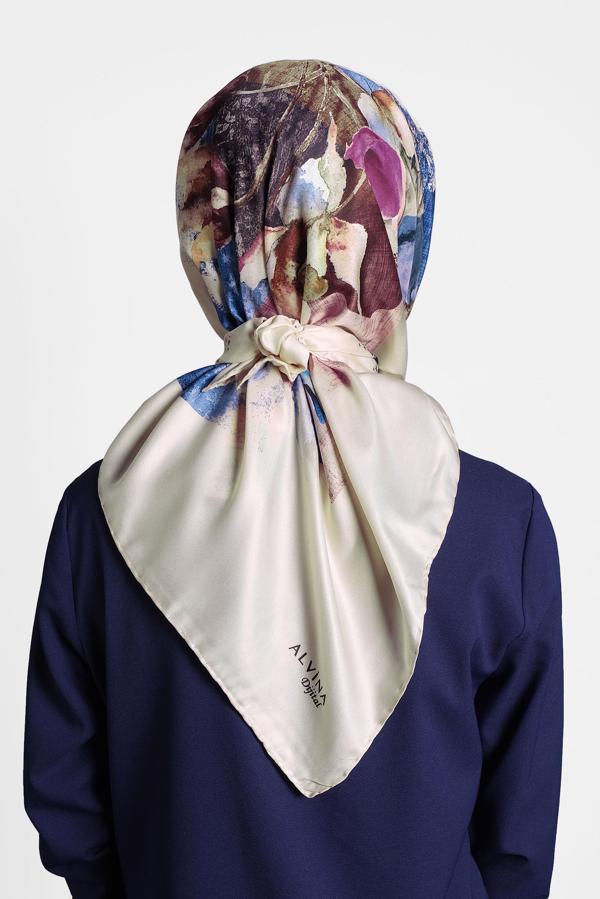 Tesettür giyim BEJ 9996 ALVİNA DİJİTAL EŞARP