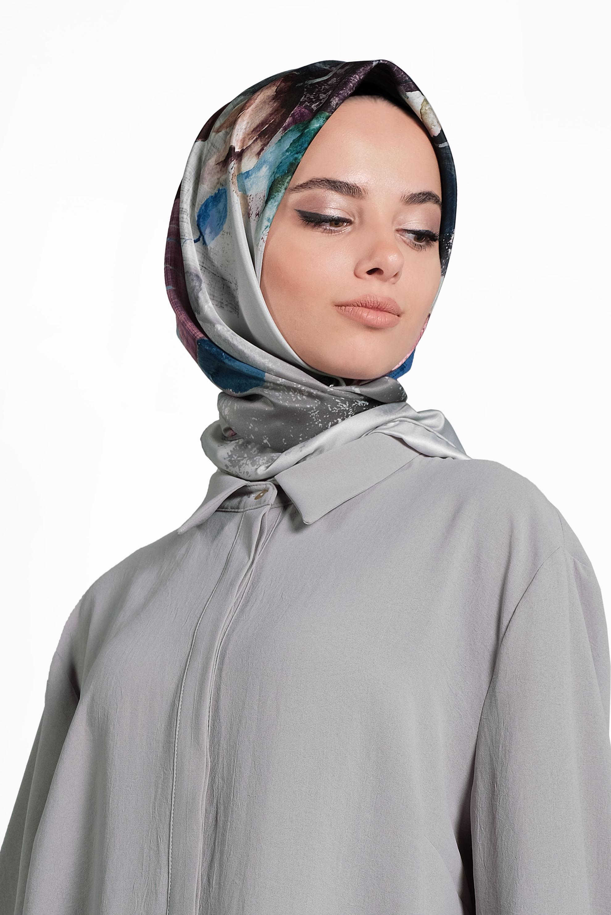 Tesettür giyim LACİVERT 9996 ALVİNA DİJİTAL EŞARP