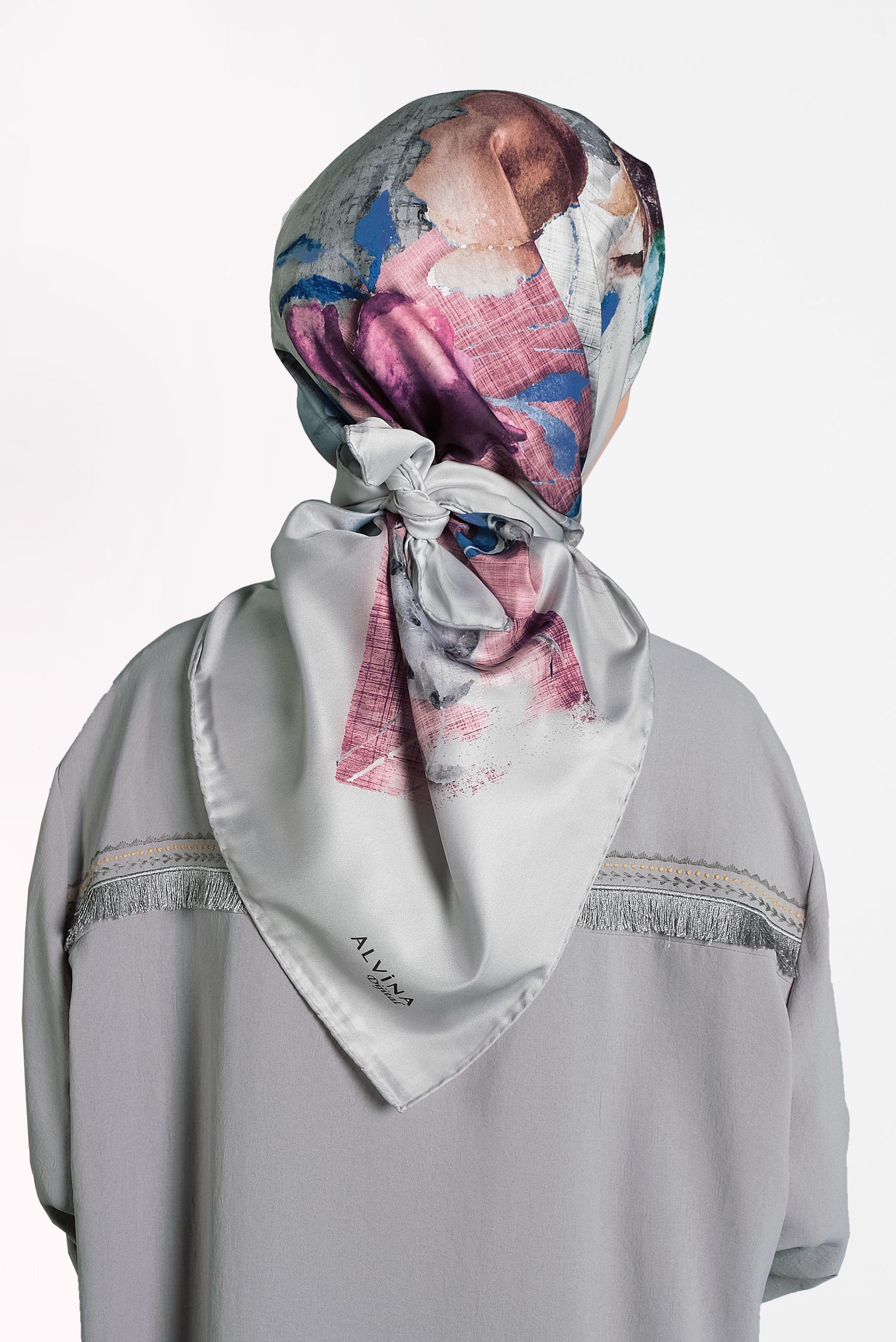 Tesettür giyim LACİVERT 9996 ALVİNA DİJİTAL EŞARP