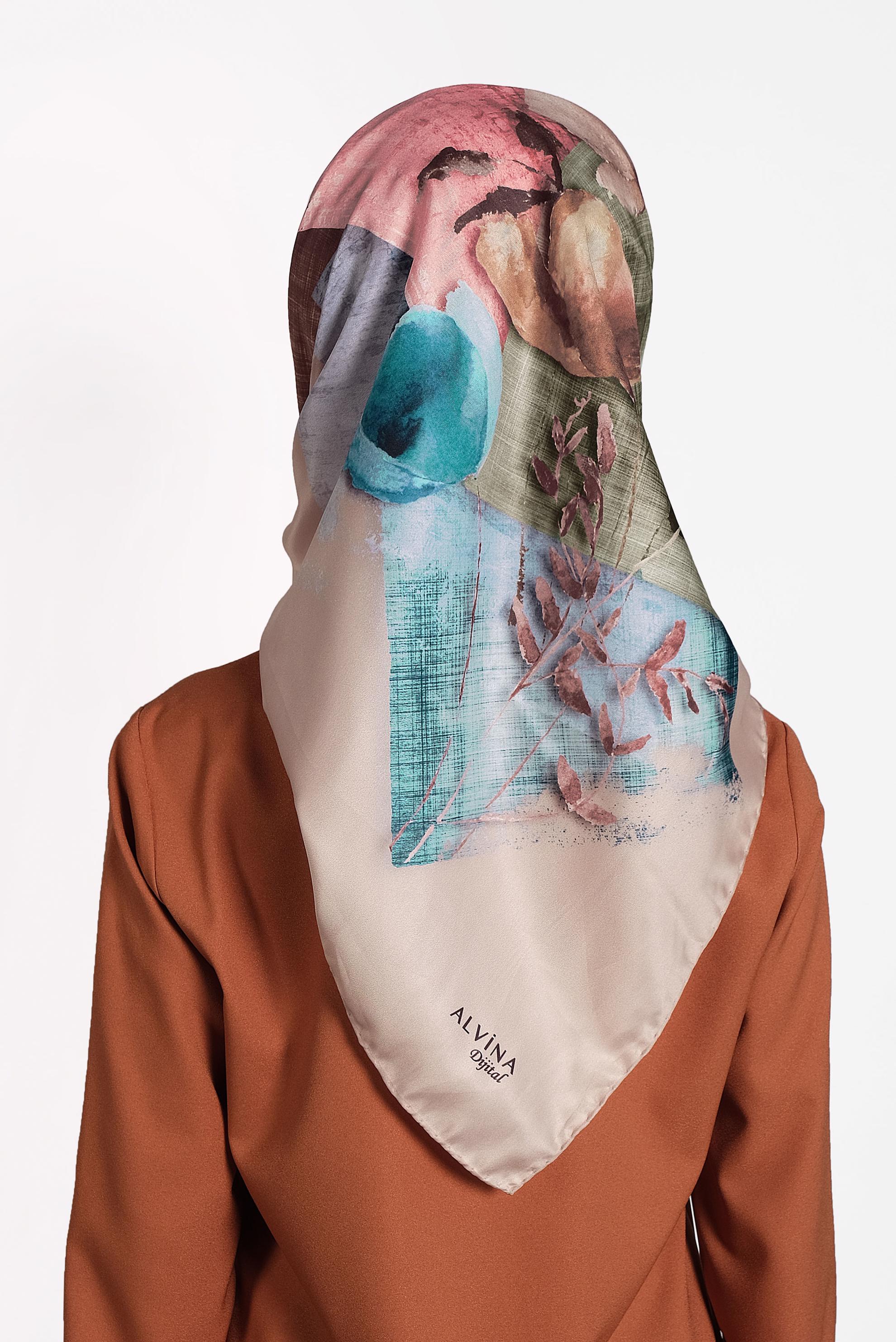 Tesettür giyim PUDRA 9996 ALVİNA DİJİTAL EŞARP