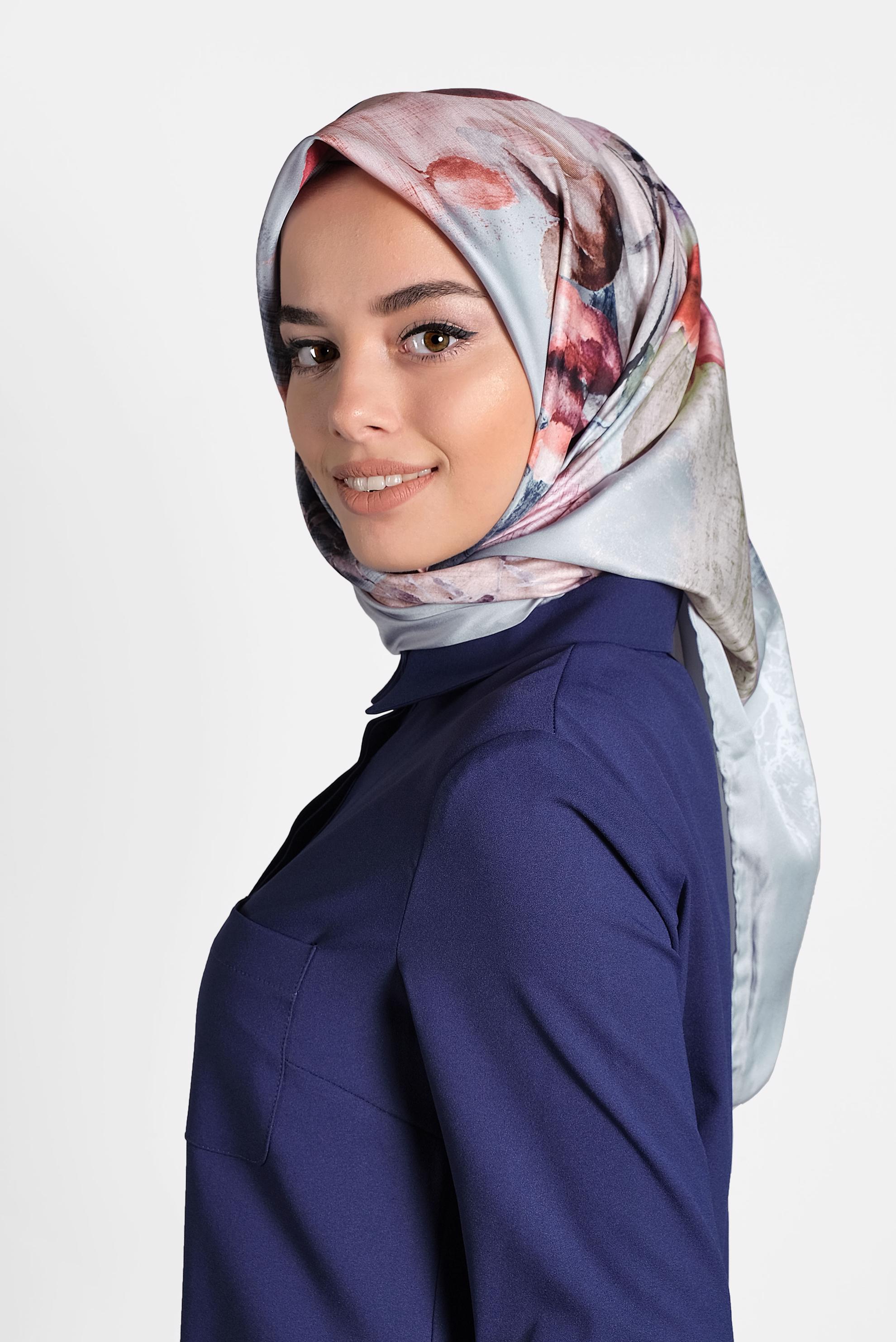Tesettür giyim MAVİ 9996 ALVİNA DİJİTAL EŞARP