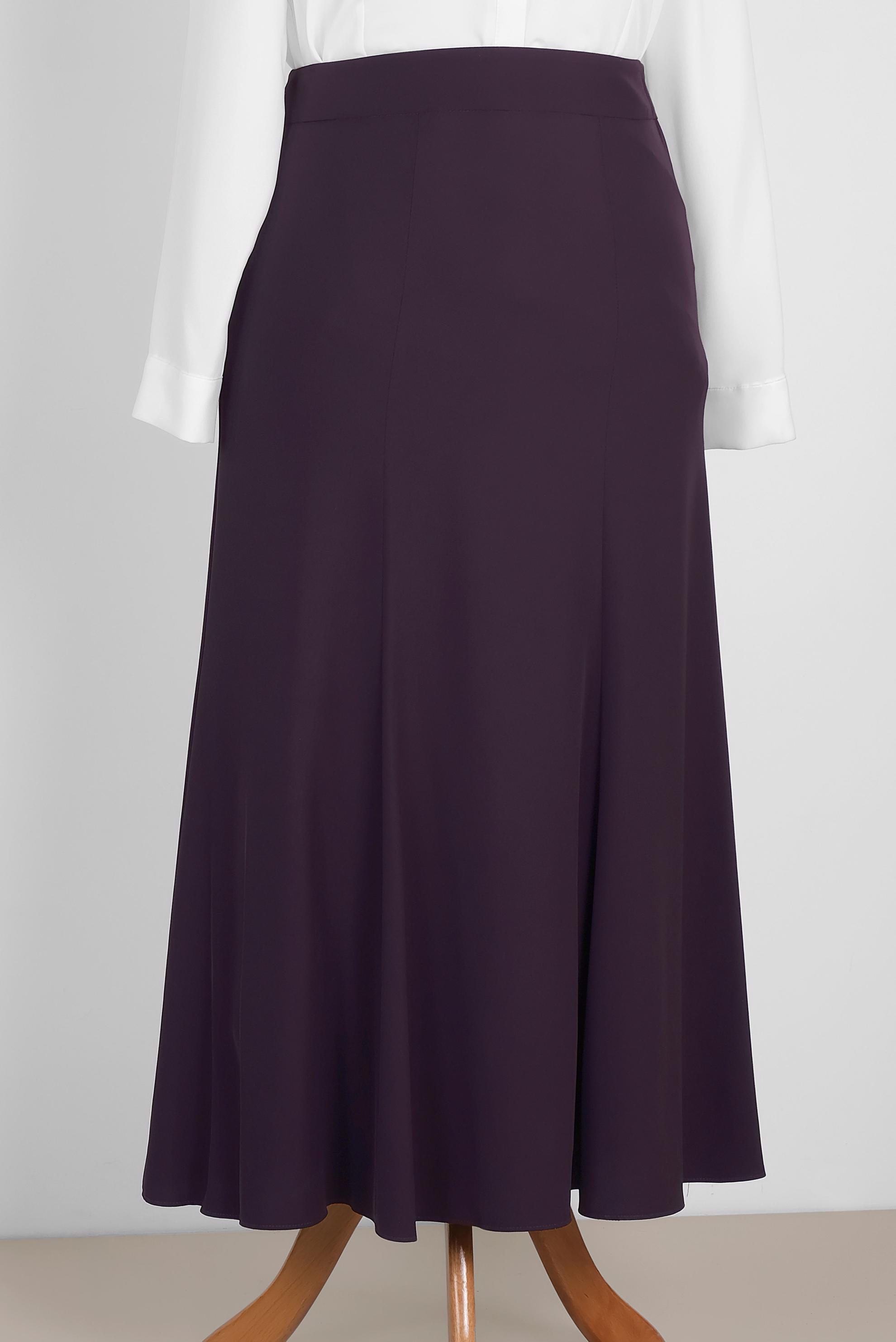 Tesettür giyim MOR YÜKSEK BEL FERMUARLI ETEK 6314