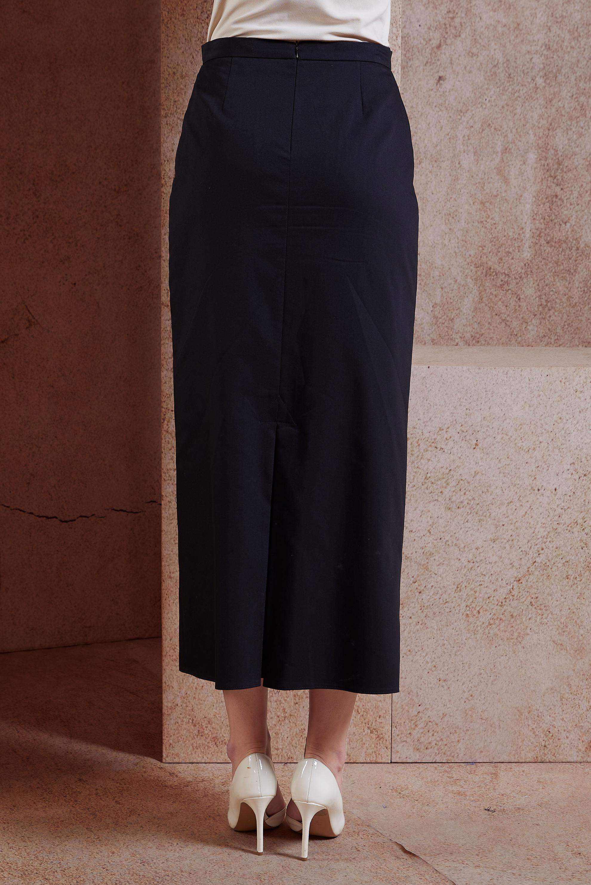 Tesettür giyim SİYAH A PİLE ETEK 6318