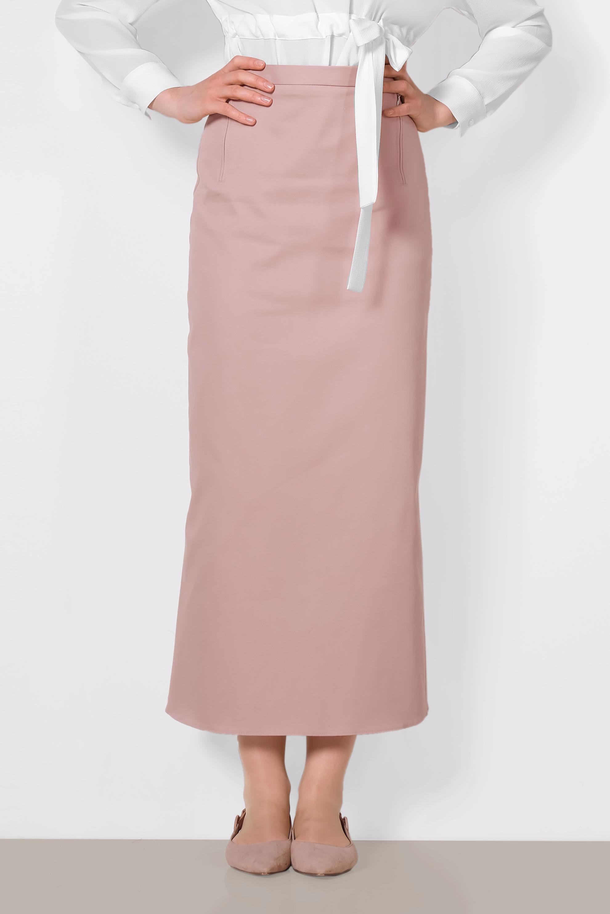 Tesettür giyim PUDRA A PİLE ETEK 6318