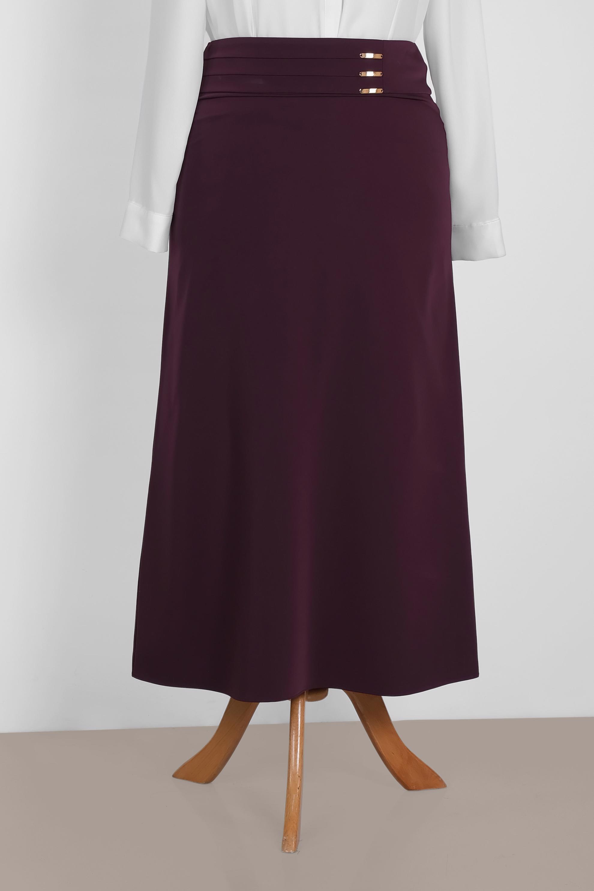 Tesettür giyim MÜRDÜM YÜKSEK BEL FERMUARLI ETEK 6320 