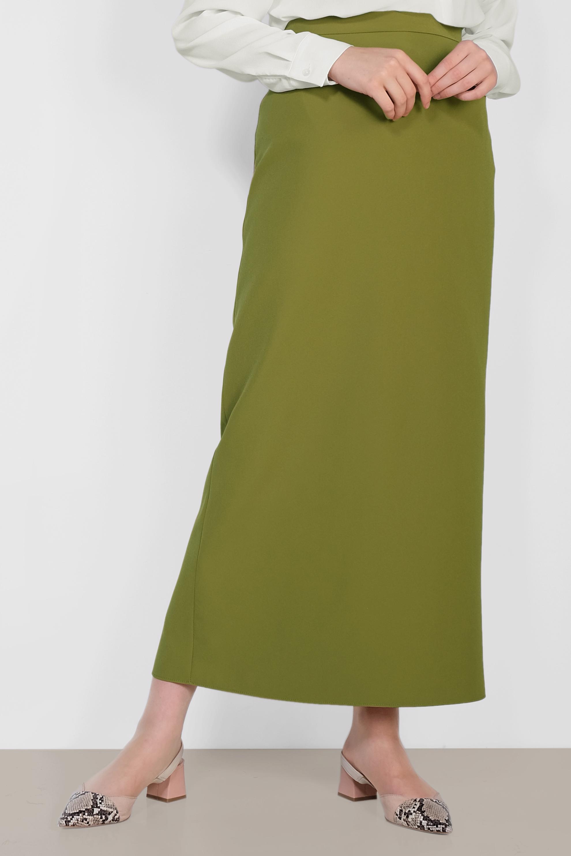 Tesettür giyim YEŞİL YÜKSEK BEL KALEM ETEK 6321
