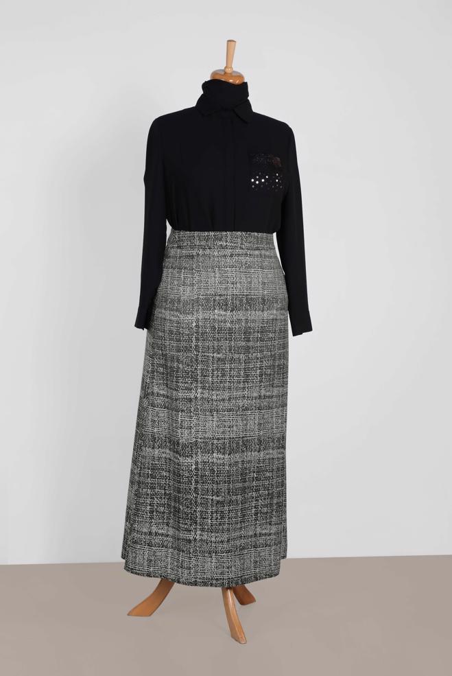 Vêtements hijab GRIS Jupe 6322  - ALVİNA
