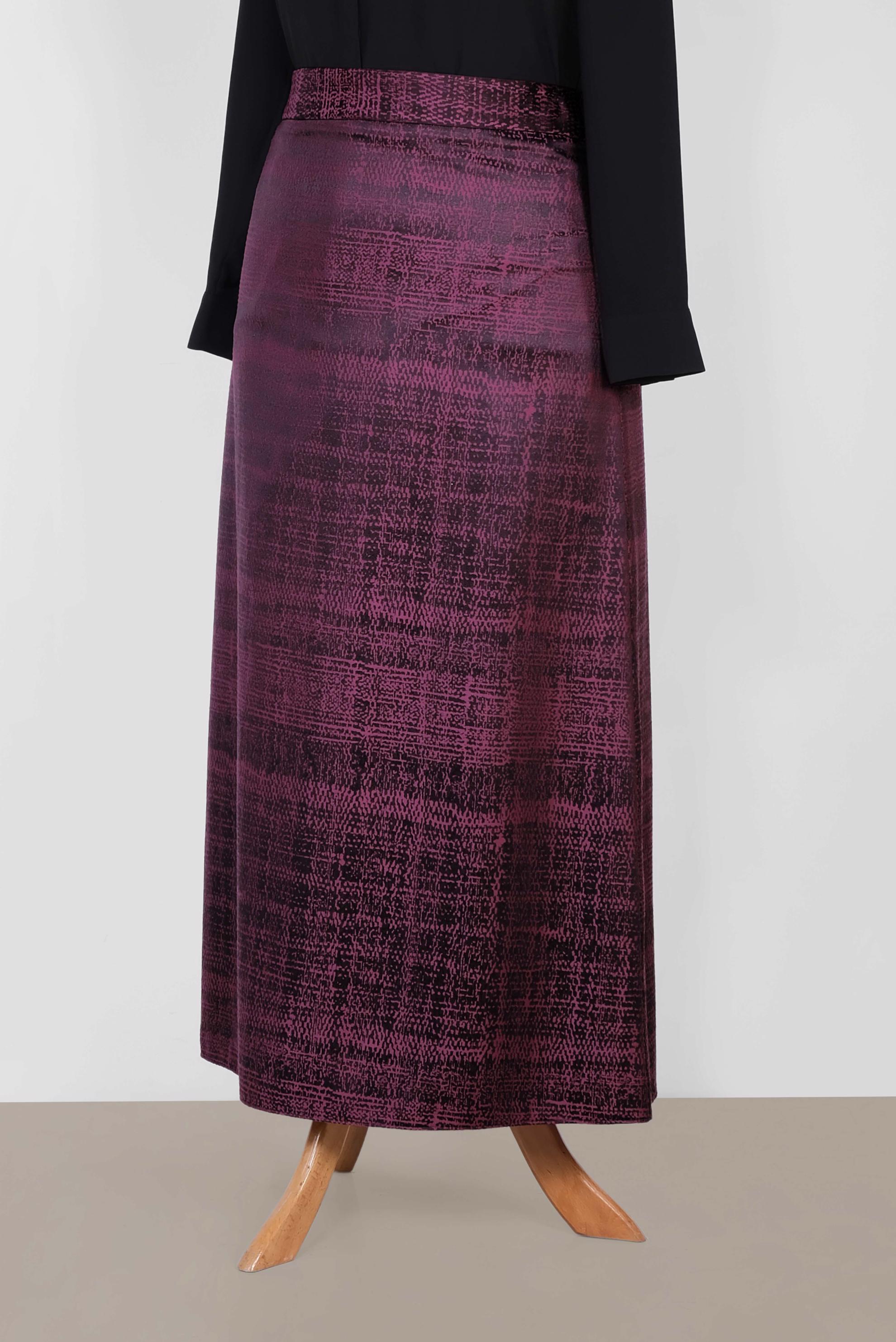 Tesettür giyim MÜRDÜM FERMUARLI DÜZ KESİM ETEK 6322