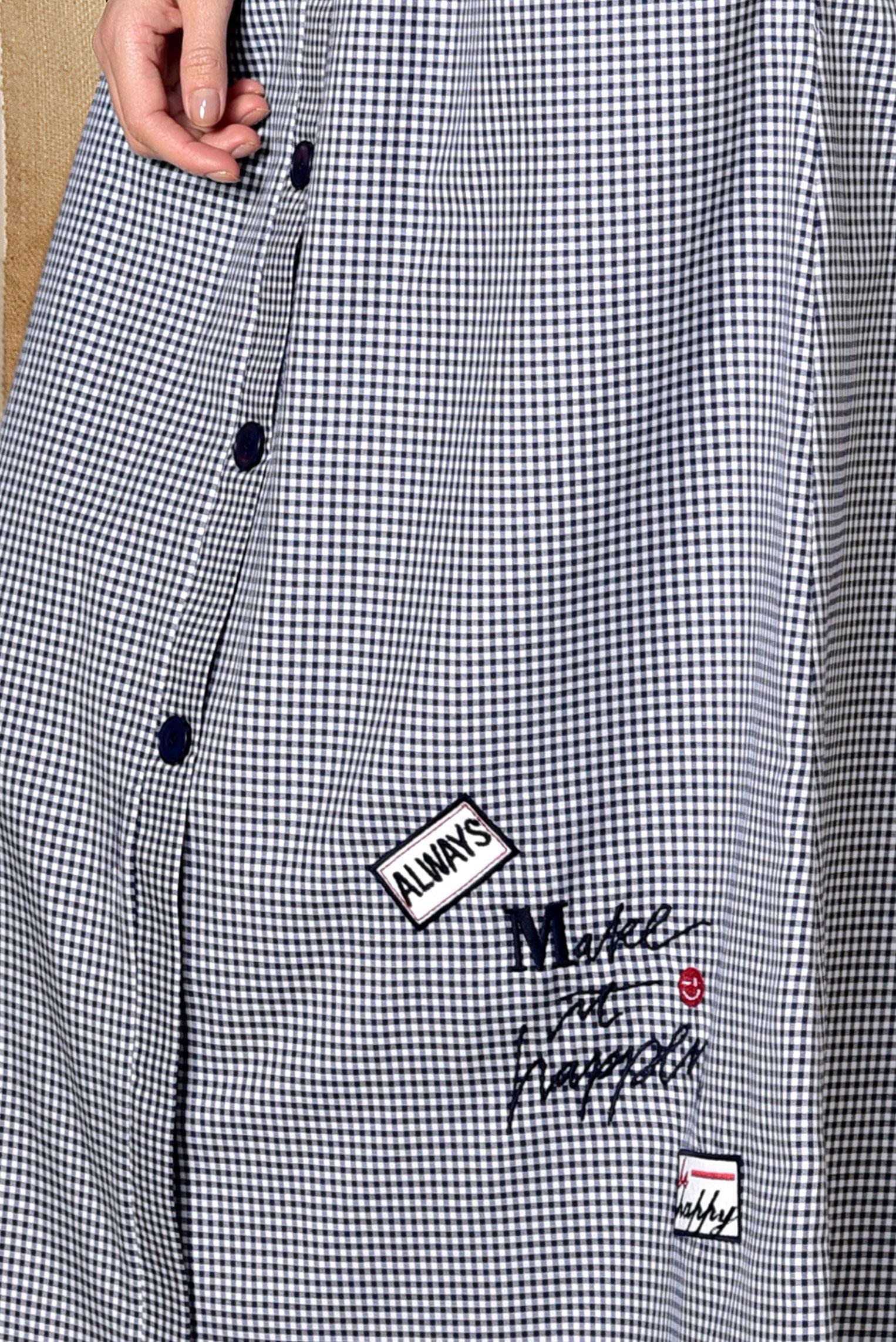 Tesettür giyim LACİVERT DÜĞME DETAYLI PÖTİKARE ETEK 6356 