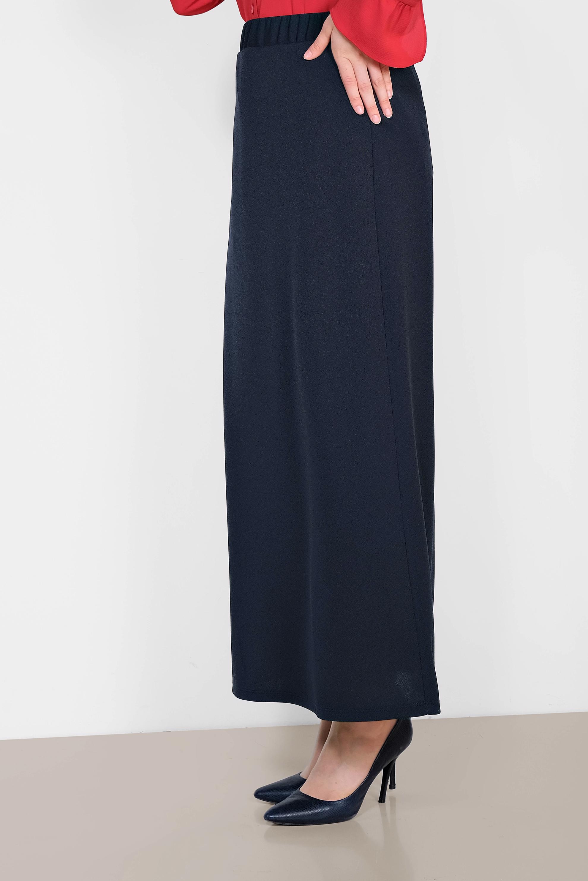 Tesettür giyim LACİVERT BELİ LASTİKLİ DÜZ KESİM ETEK 6363