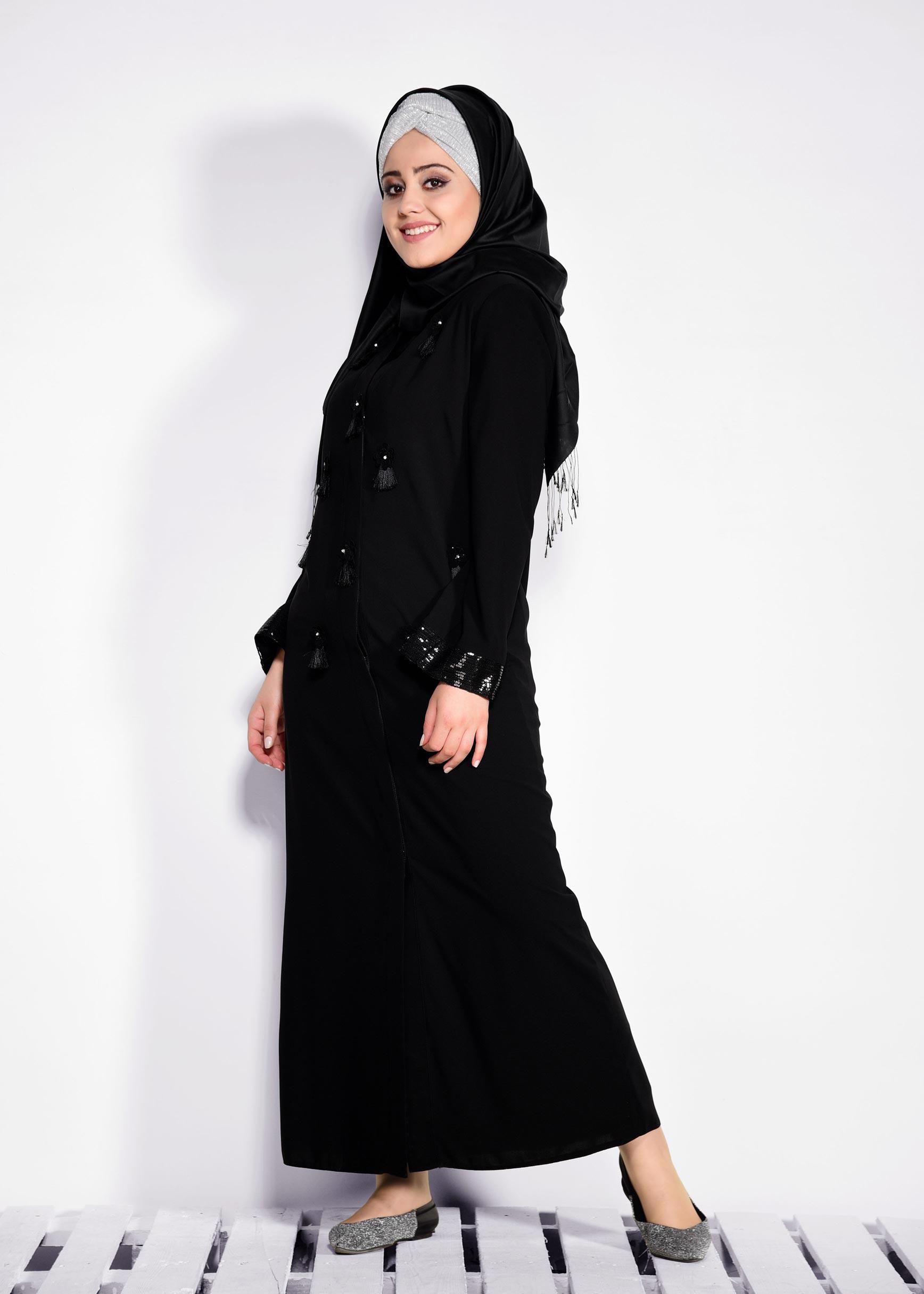 Hijab clothing BLACK 8266 GİNO FERACE 46/52 TEK44