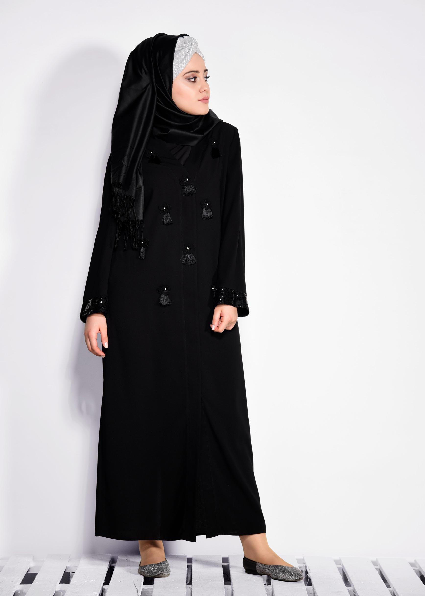 Hijab clothing BLACK 8266 GİNO FERACE 46/52 TEK44