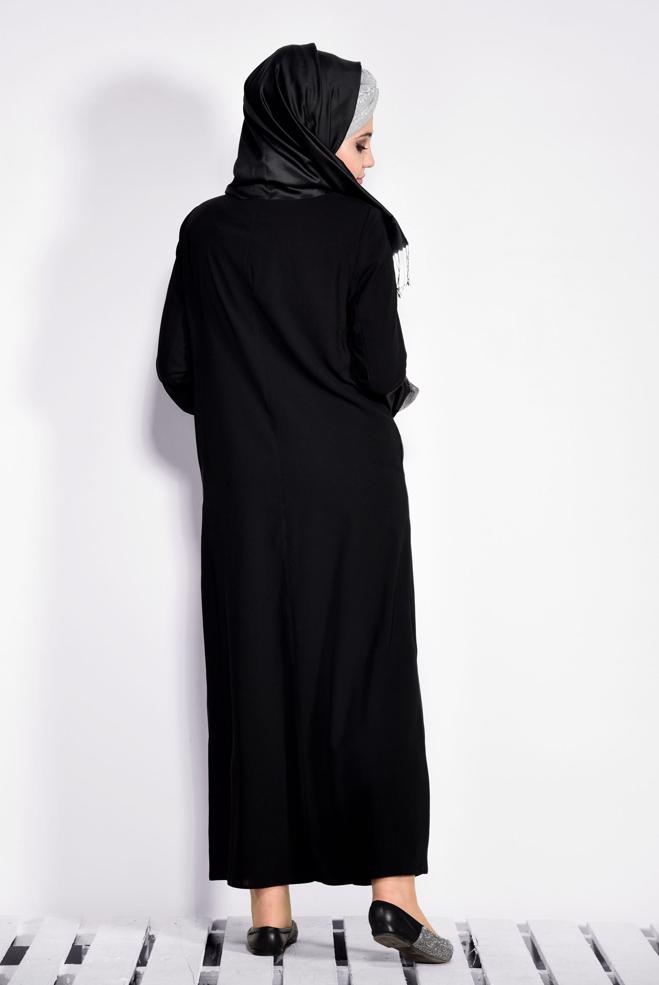 Hijab clothing BLACK 8266 GİNO FERACE 46/52 TEK44 - ALVİNA