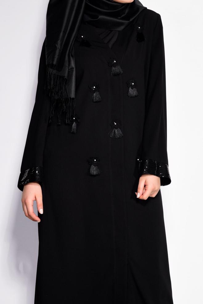 Hijab clothing BLACK 8266 GİNO FERACE 46/52 TEK44 - ALVİNA