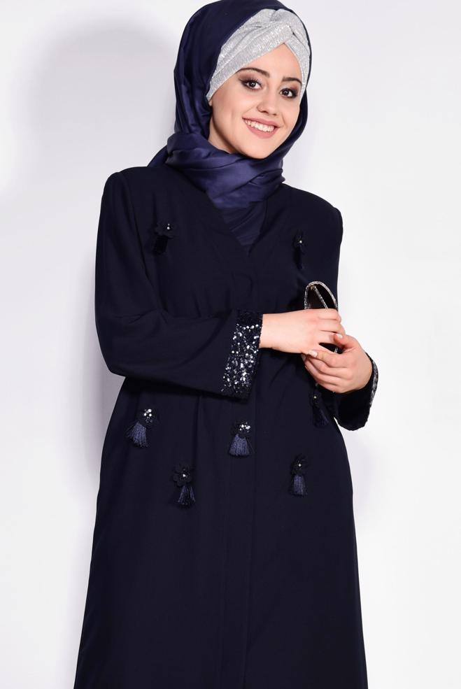 Hijab clothing NAVY BLUE 8266 GİNO FERACE 46/52 TEK44 - ALVİNA