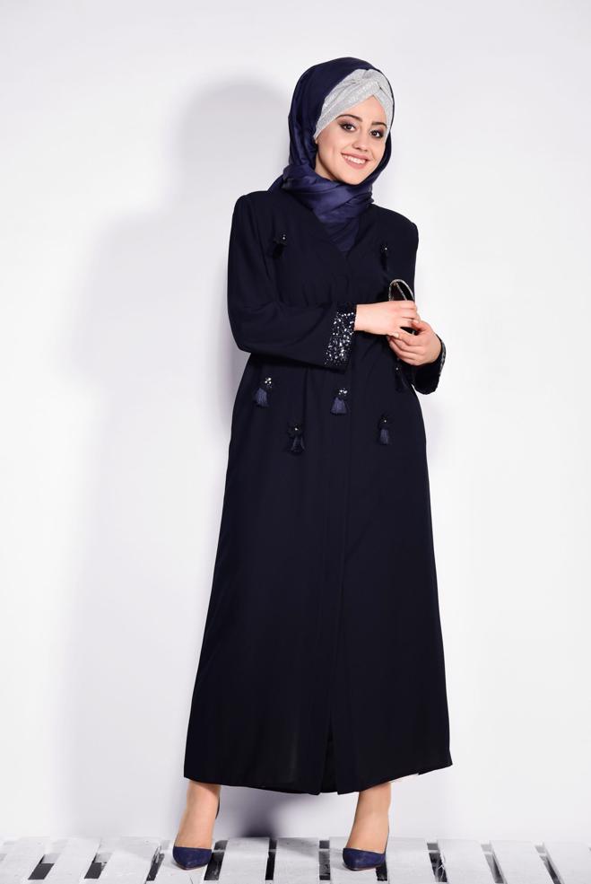 Hijab clothing NAVY BLUE 8266 GİNO FERACE 46/52 TEK44 - ALVİNA