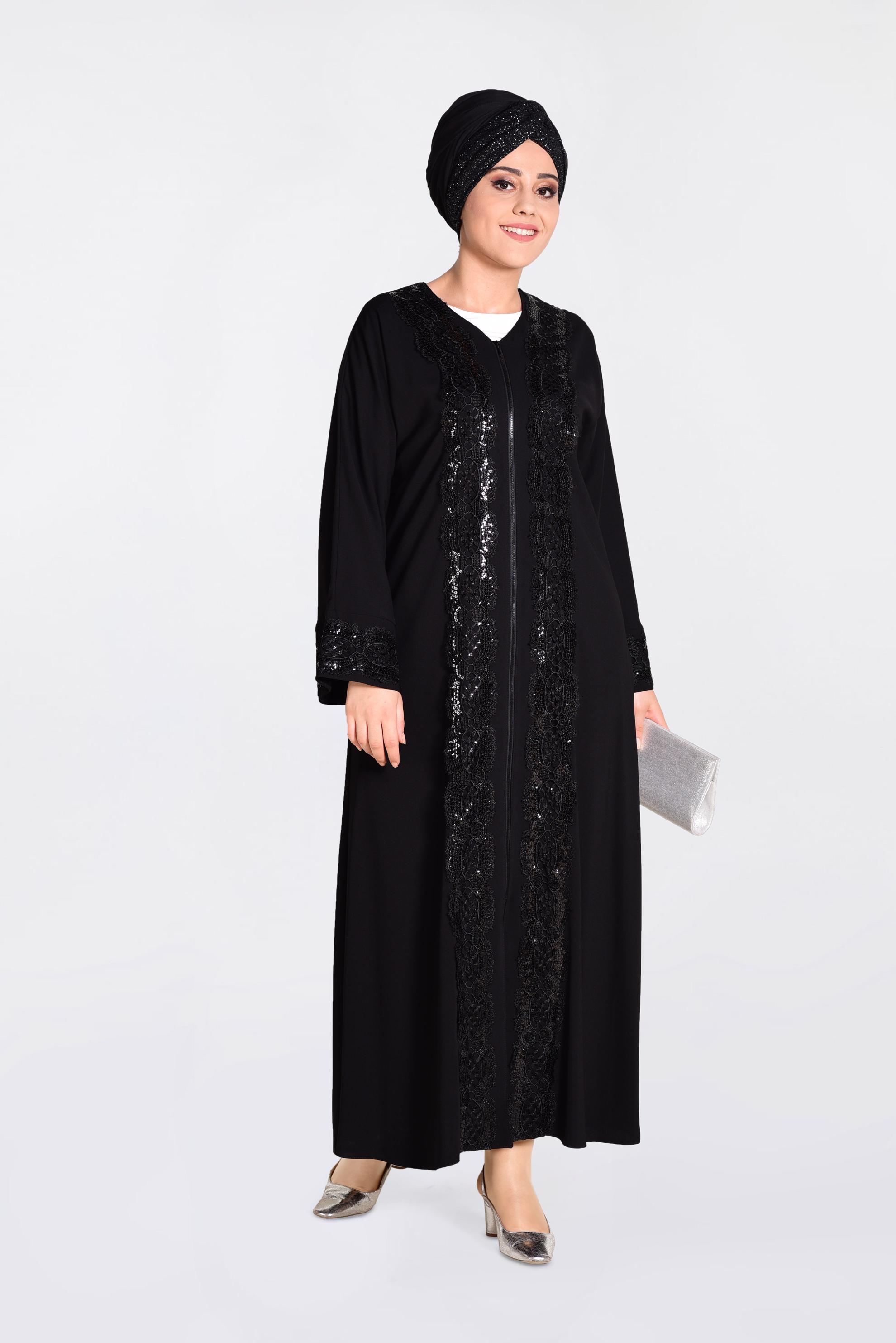 Vêtements hijab NOIR Pardessus 8270 