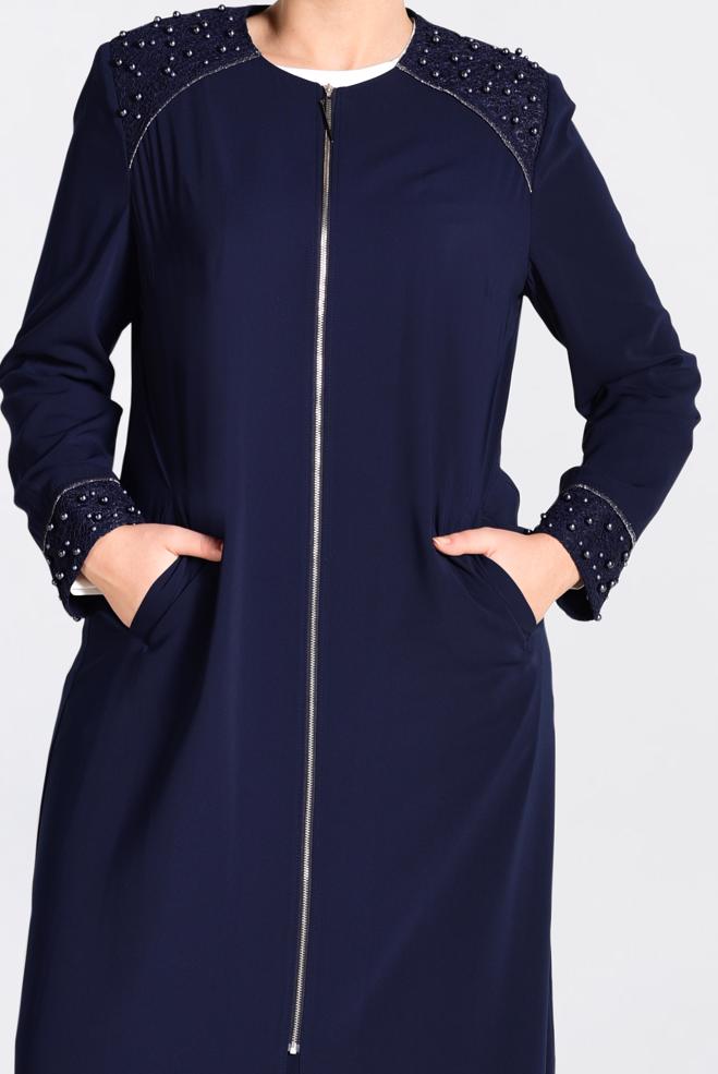 Vêtements hijab BLEU MARINE Abaya 8290  - ALVİNA