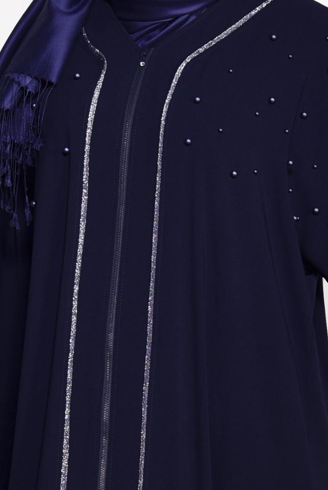 Vêtements hijab BLEU MARINE Abaya 8295  - ALVİNA