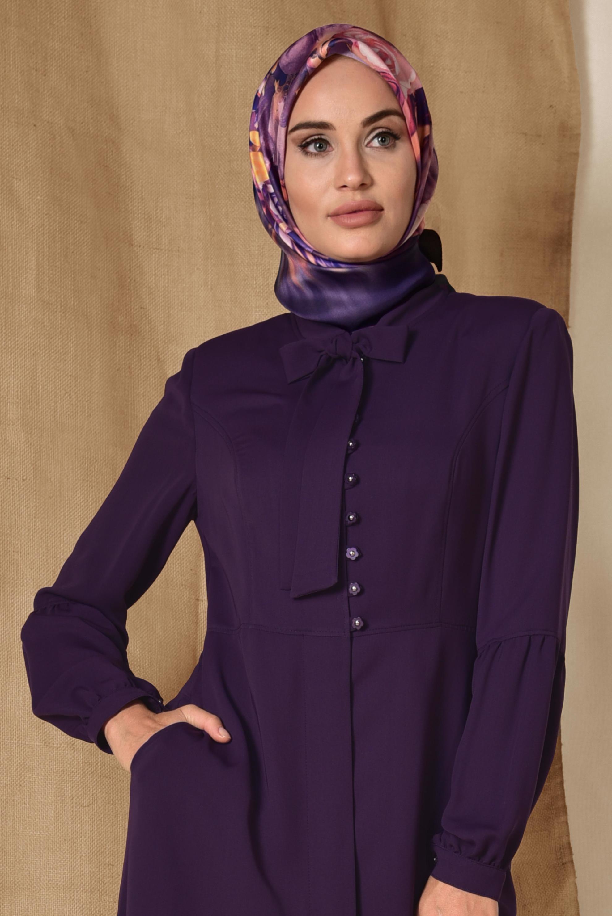 Vêtements hijab POURPRE Abaya 8304