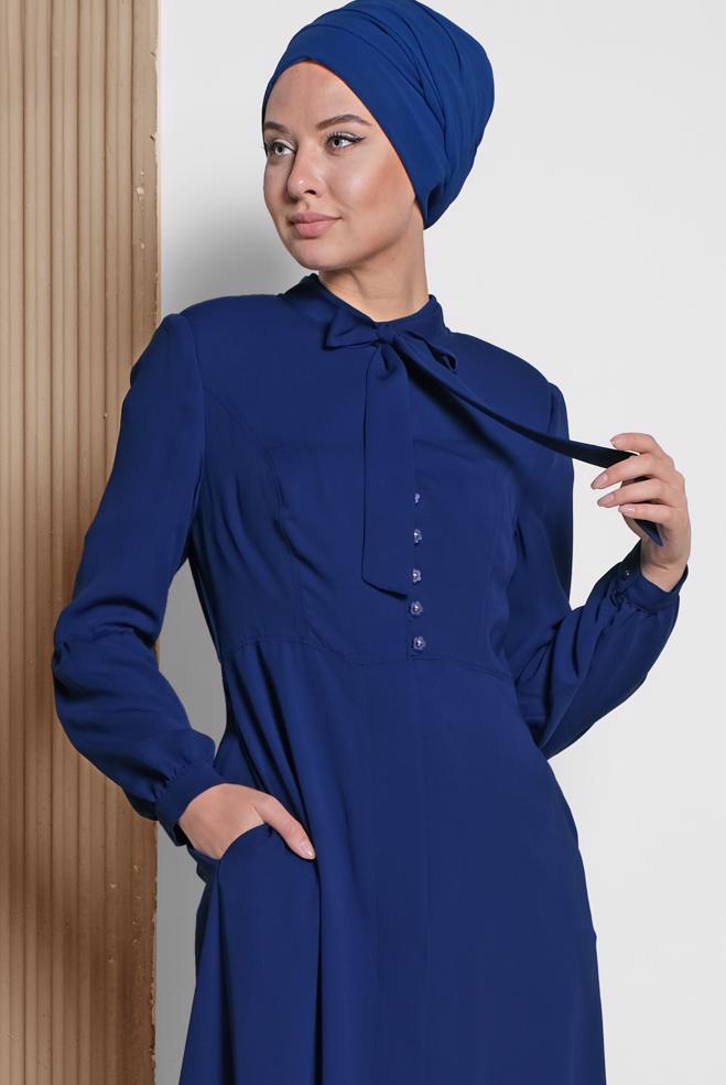 Vêtements hijab BLEU MARINE Abaya 8304 - ALVİNA