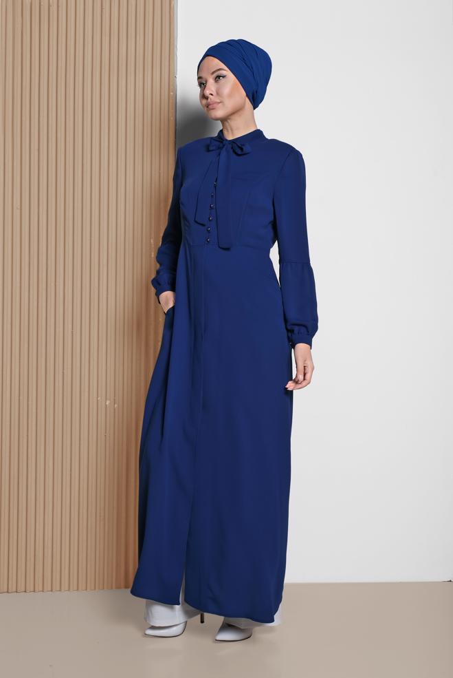 Vêtements hijab BLEU MARINE Abaya 8304 - ALVİNA
