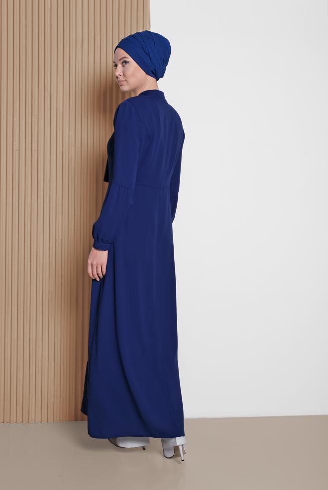 Vêtements hijab BLEU MARINE Abaya 8304 - ALVİNA