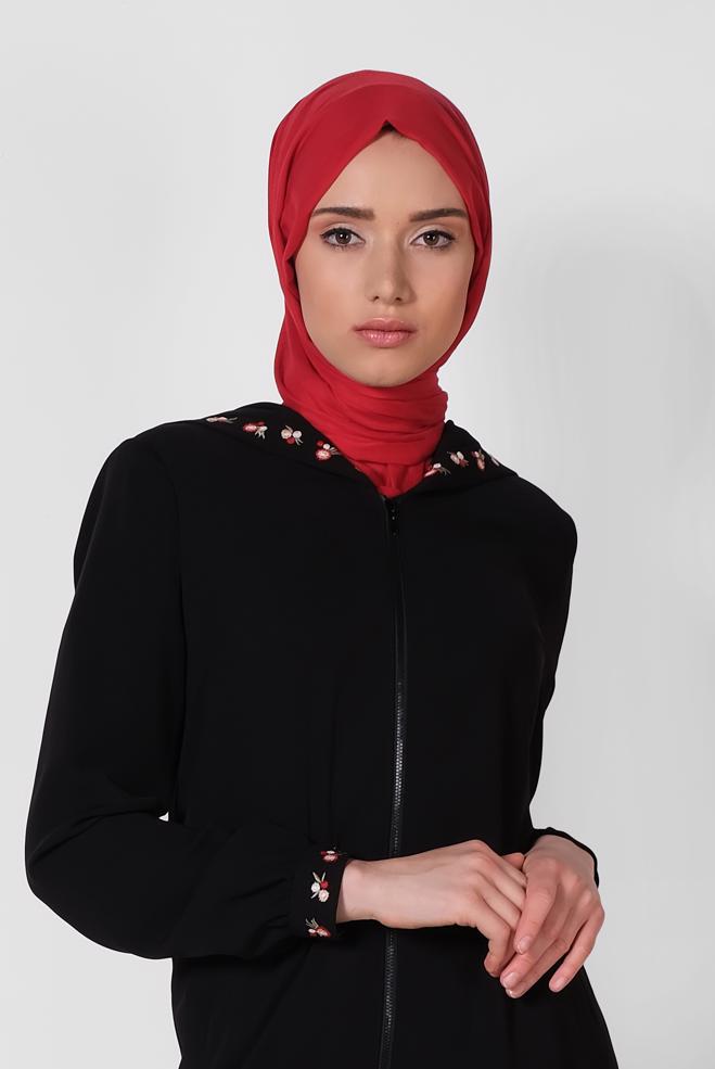 Vêtements hijab NOIR Abaya 8313 - ALVİNA