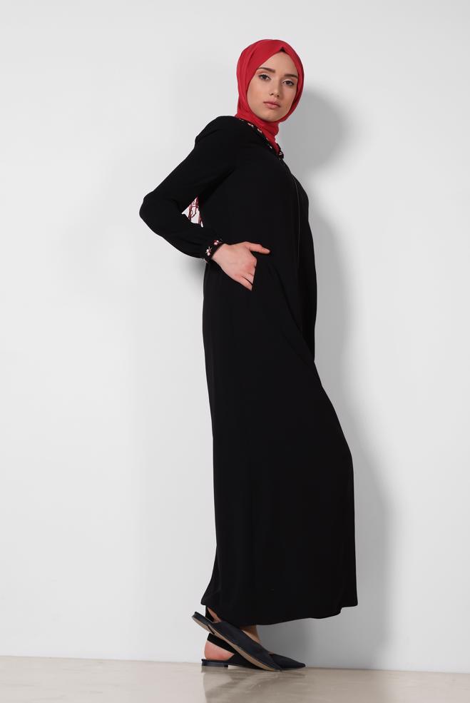 Vêtements hijab NOIR Abaya 8313 - ALVİNA
