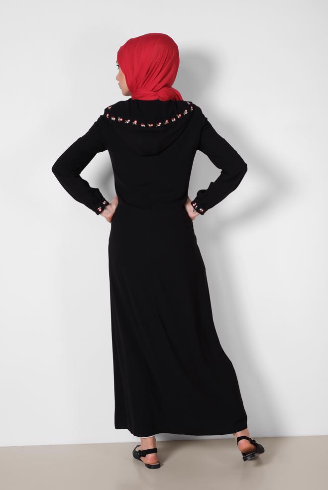 Vêtements hijab NOIR Abaya 8313 - ALVİNA