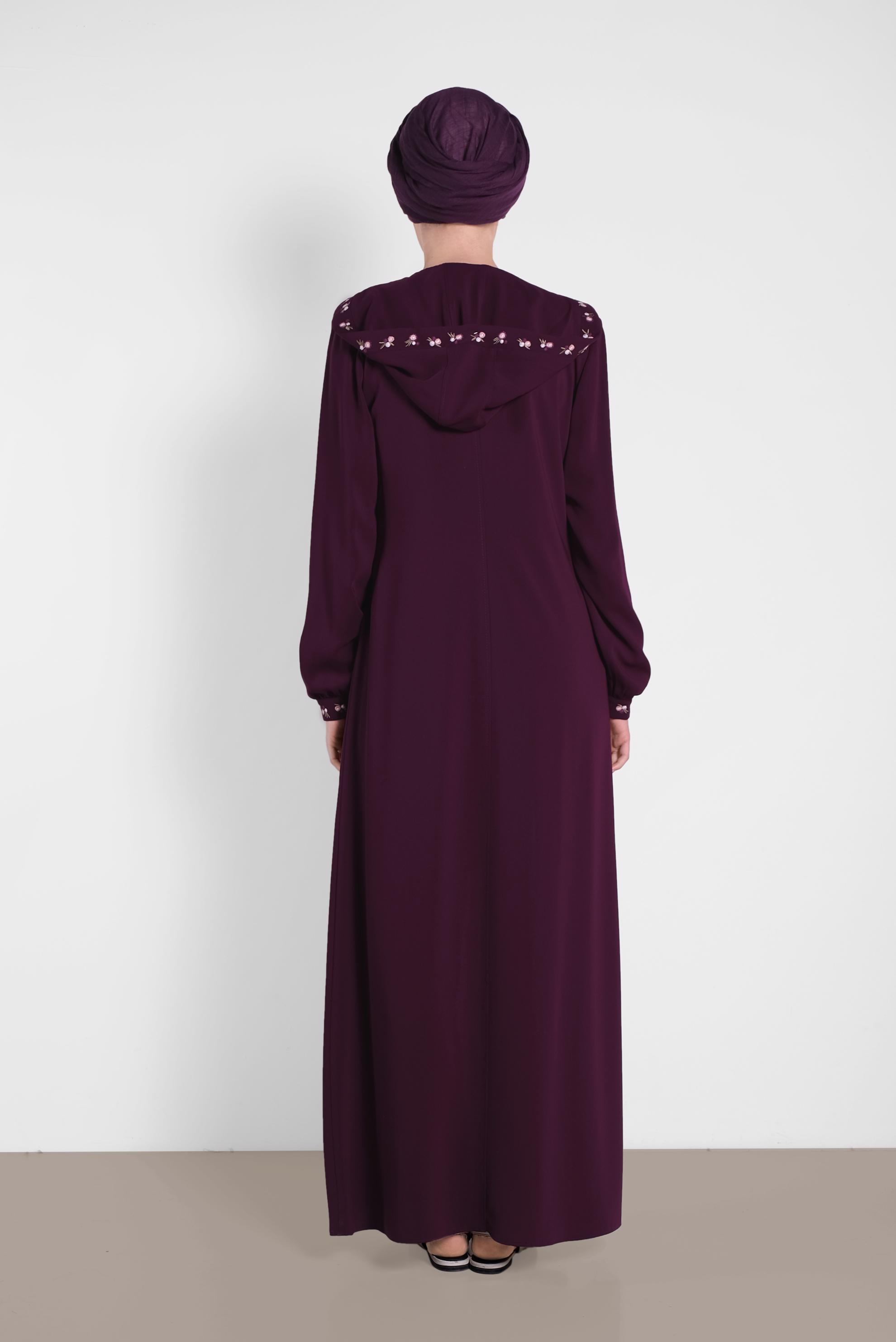 Hijab clothing DAMSON Colourful Embroidered Front Zippered Sport Abaya 8313 