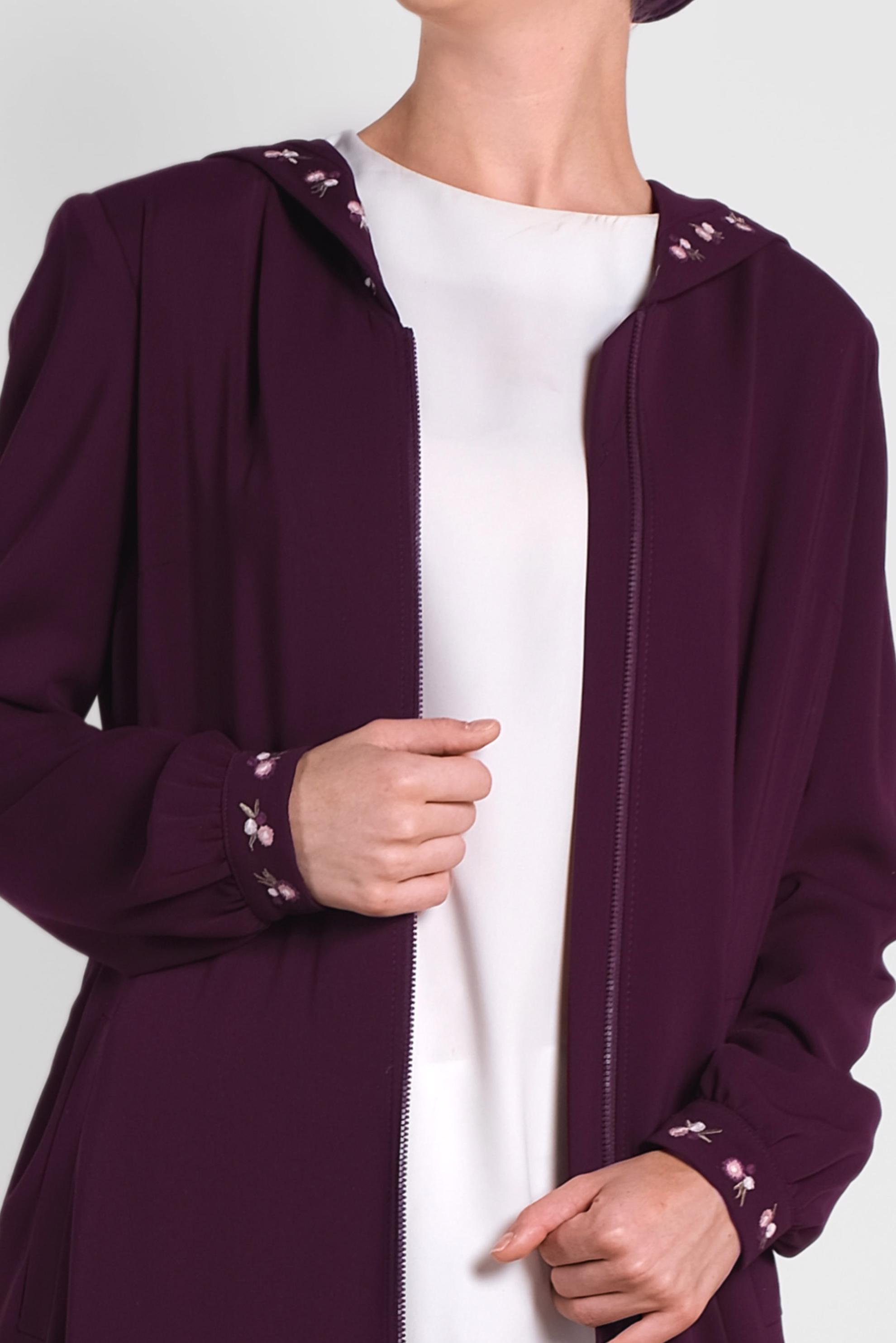 Hijab clothing DAMSON Colourful Embroidered Front Zippered Sport Abaya 8313 