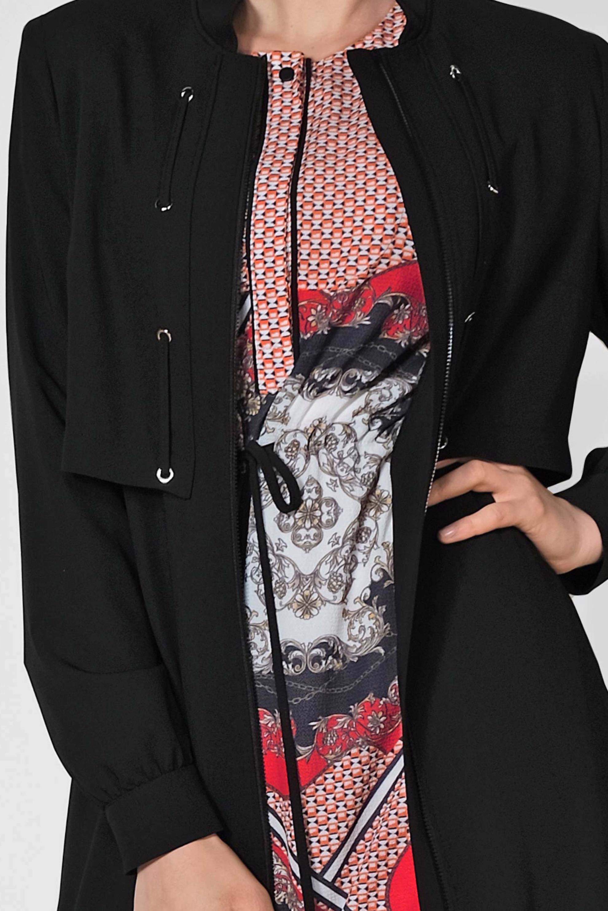 Tesettür giyim SİYAH FERMUARLI FERACE 8318 