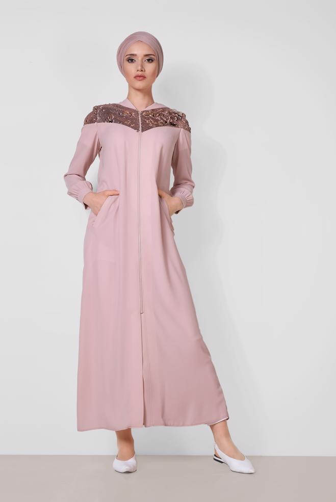 Vêtements hijab POUDRE Abaya 8319 - ALVİNA