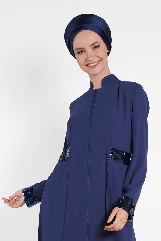 Vêtements hijab BLEU  Abaya 8320 - ALVİNA