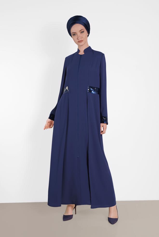 Vêtements hijab BLEU  Abaya 8320 - ALVİNA